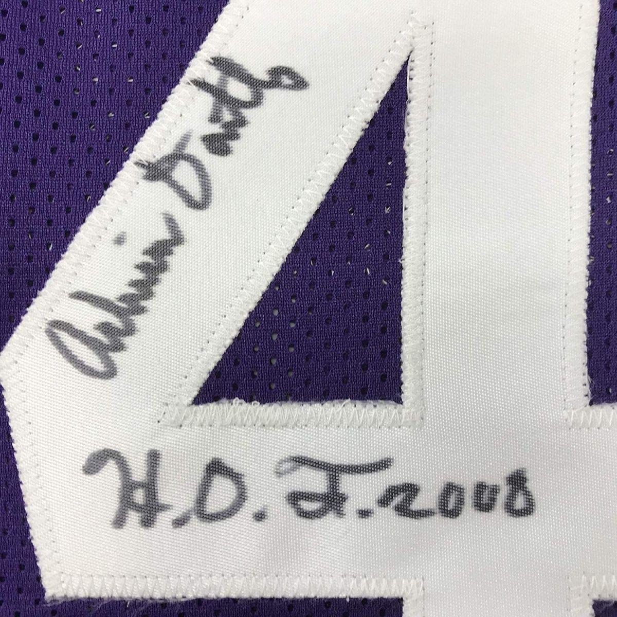 Autographed/Signed Adrian Dantley HOF 2008 Utah Purple Basketball Jersey JSA COA