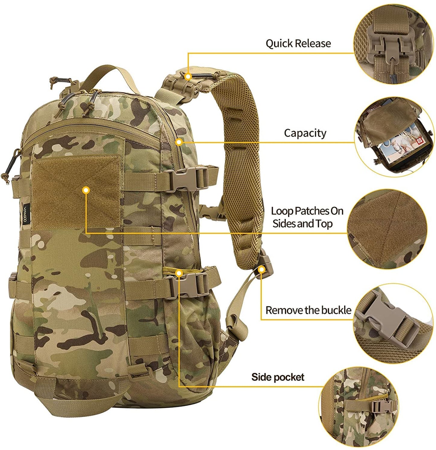 Tactical Military Outdoor Hiking Molle Rucksack Assault Pack