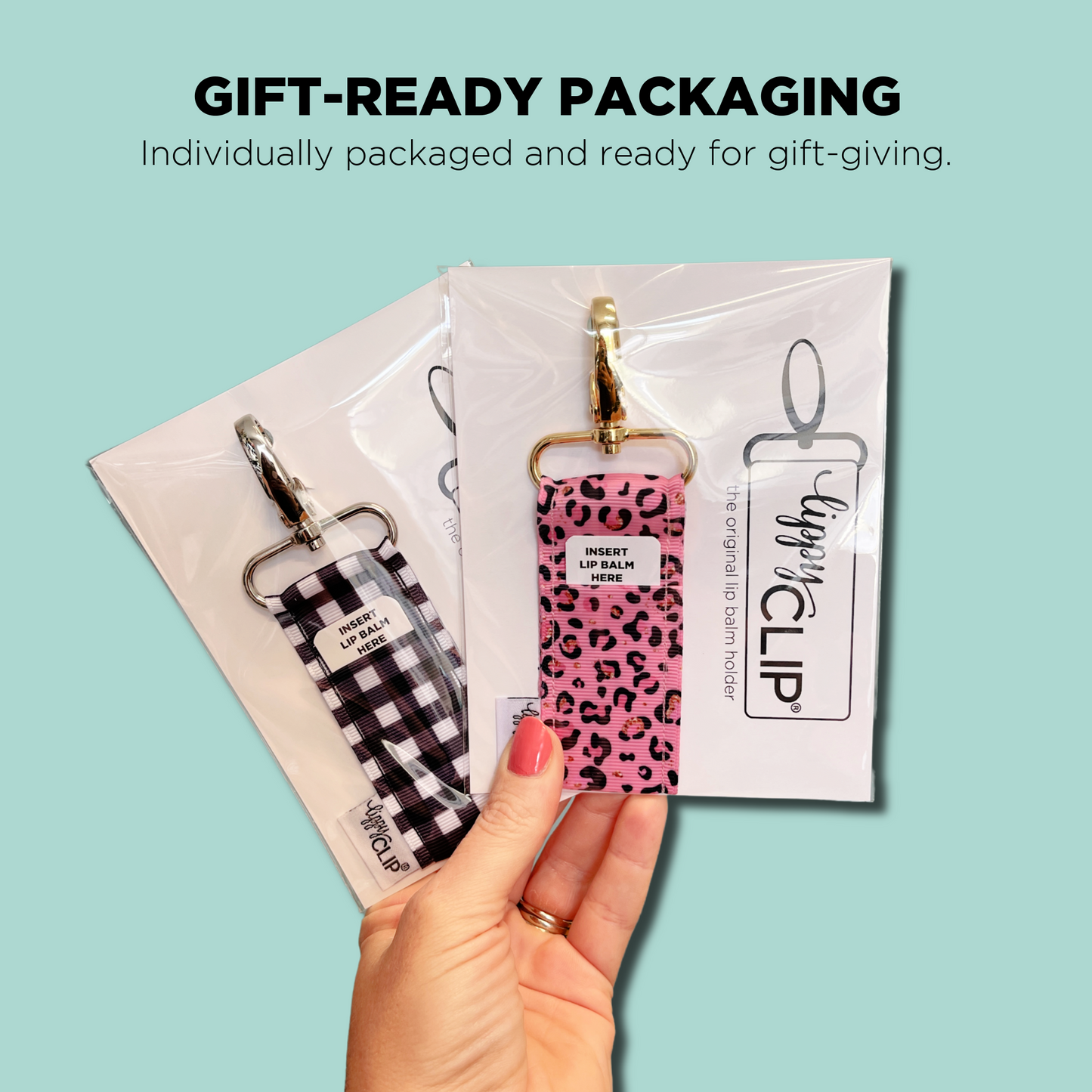 Navy Stripe Flamingos LippyClip® Lip Balm Holder