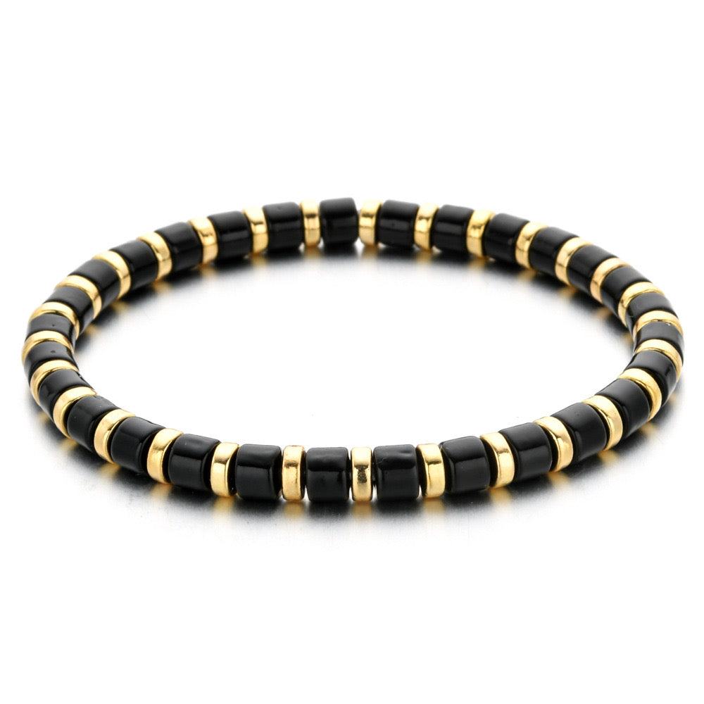 Enamel Beaded Charm Bar Bracelets - Charm Bar Styling