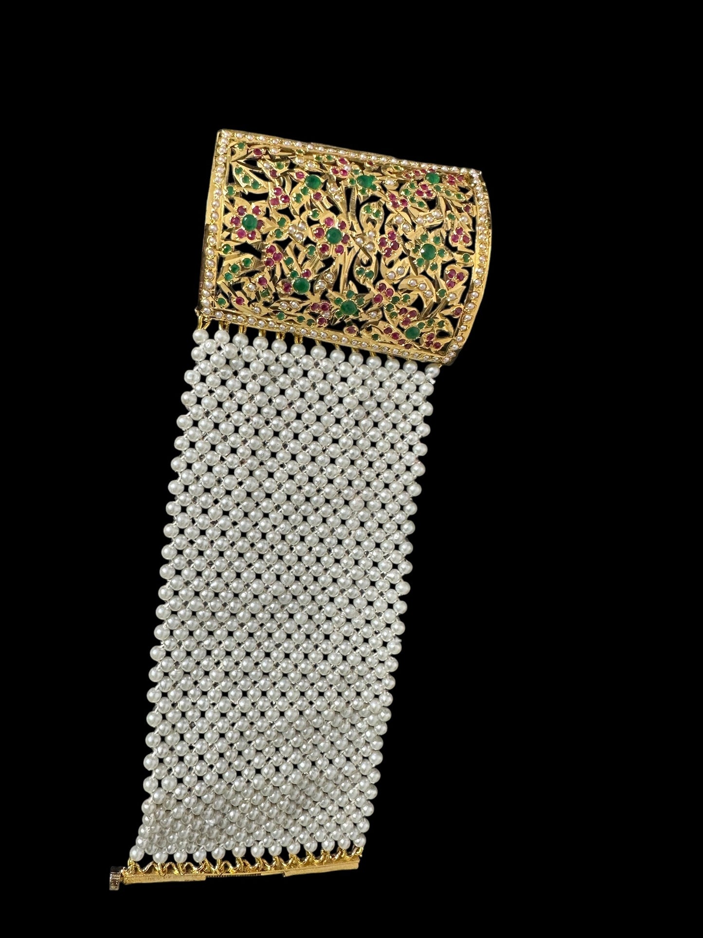 Jadau bahi / bracelet - multicolor / ruby emerald ( SHIPS IN 2 WEEKS )