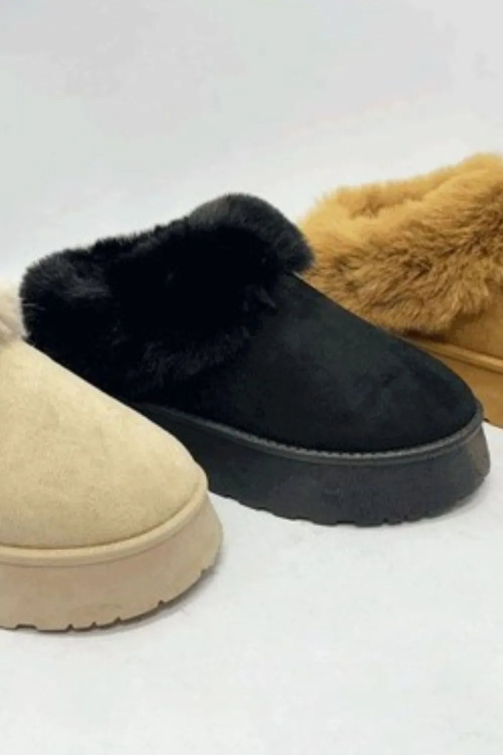 Garden Naked WILD DIVA Faux-Fur Platform Slip On Booties