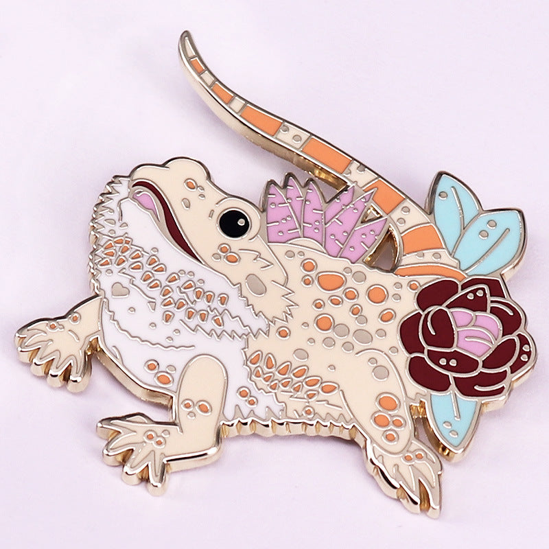 Botanical Bearded Dragon Enamel Pin