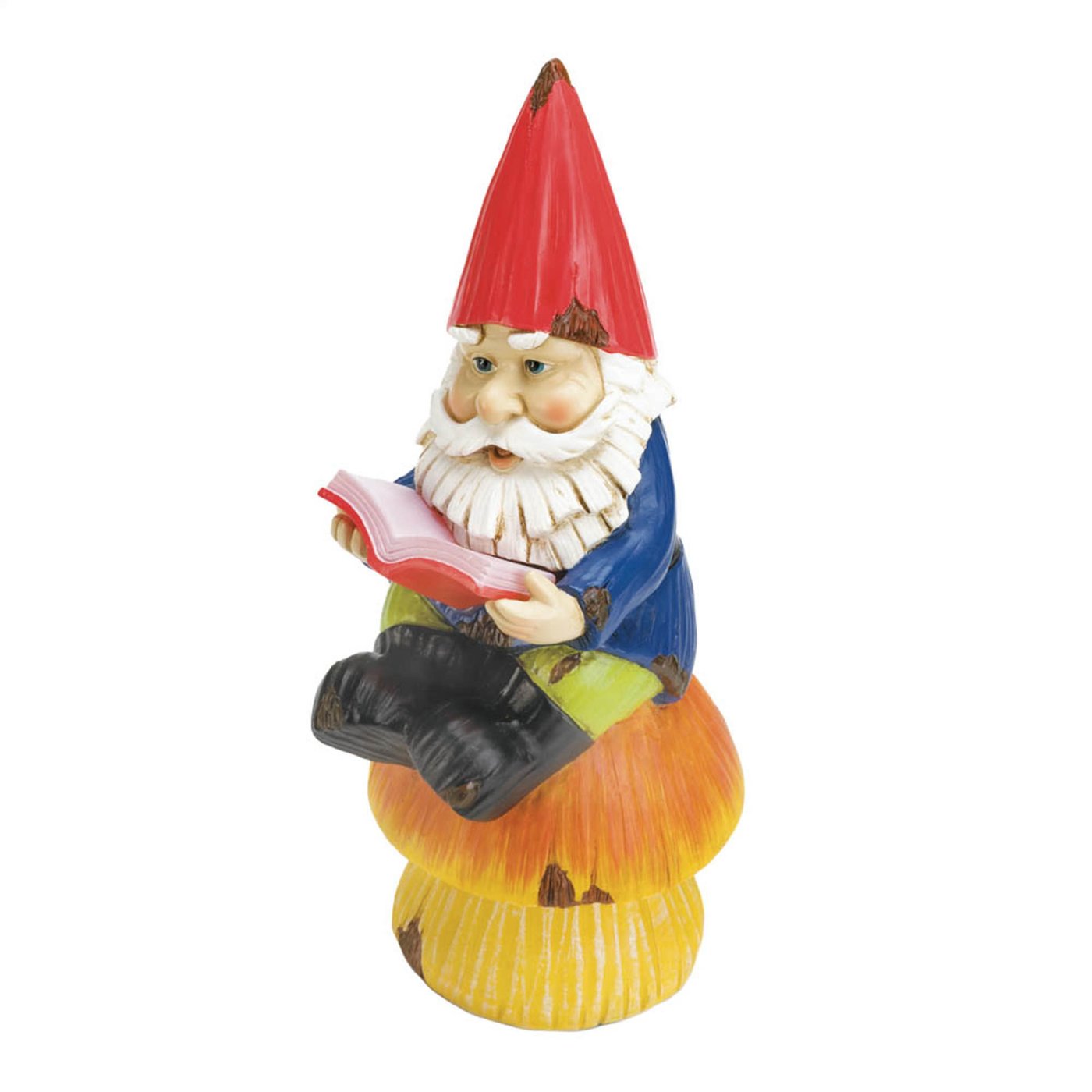 SOLAR BOOKWORM GNOME FIGURINE