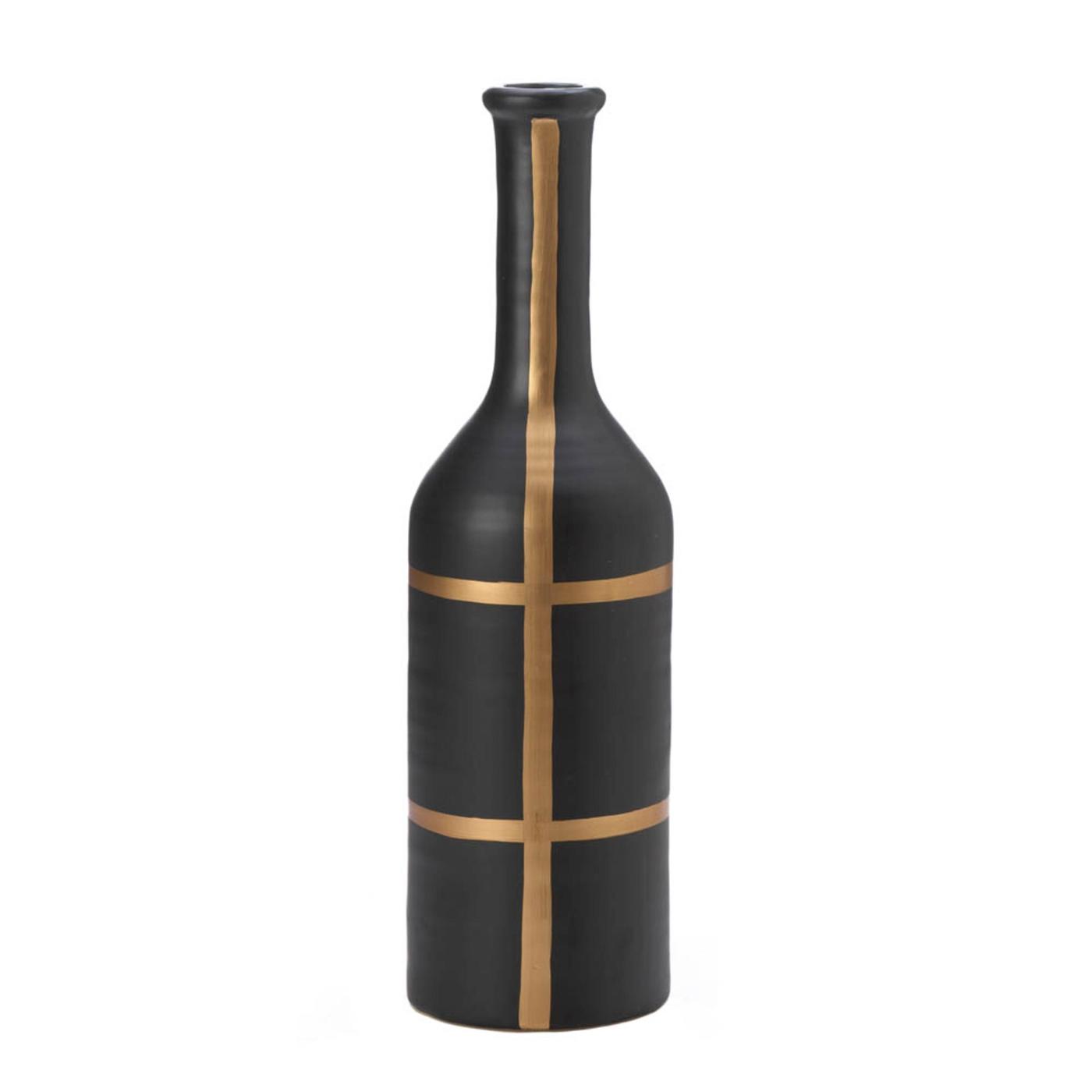 IBERIA BLACK AND GOLD VASE