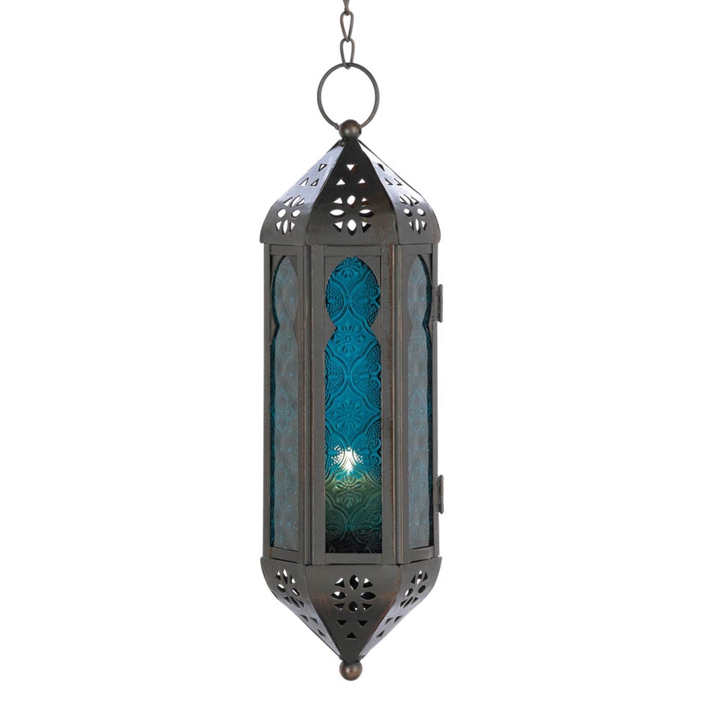 Ocean Blue Serenity Hanging Candle Lamp
