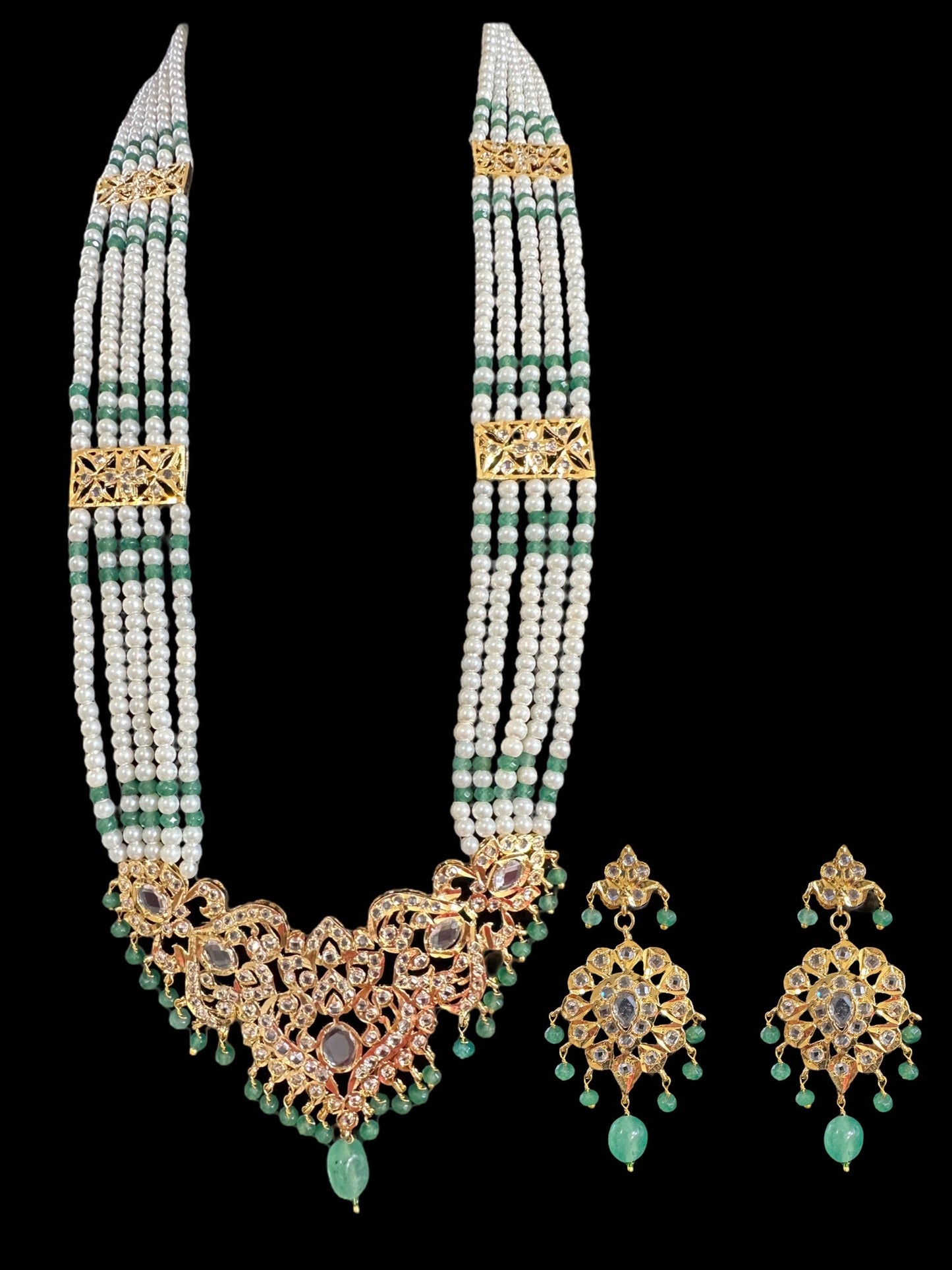 DLN46 ENESSA hyderabadi Rani haar with earrings ( SHIPS IN 4 WEEKS )