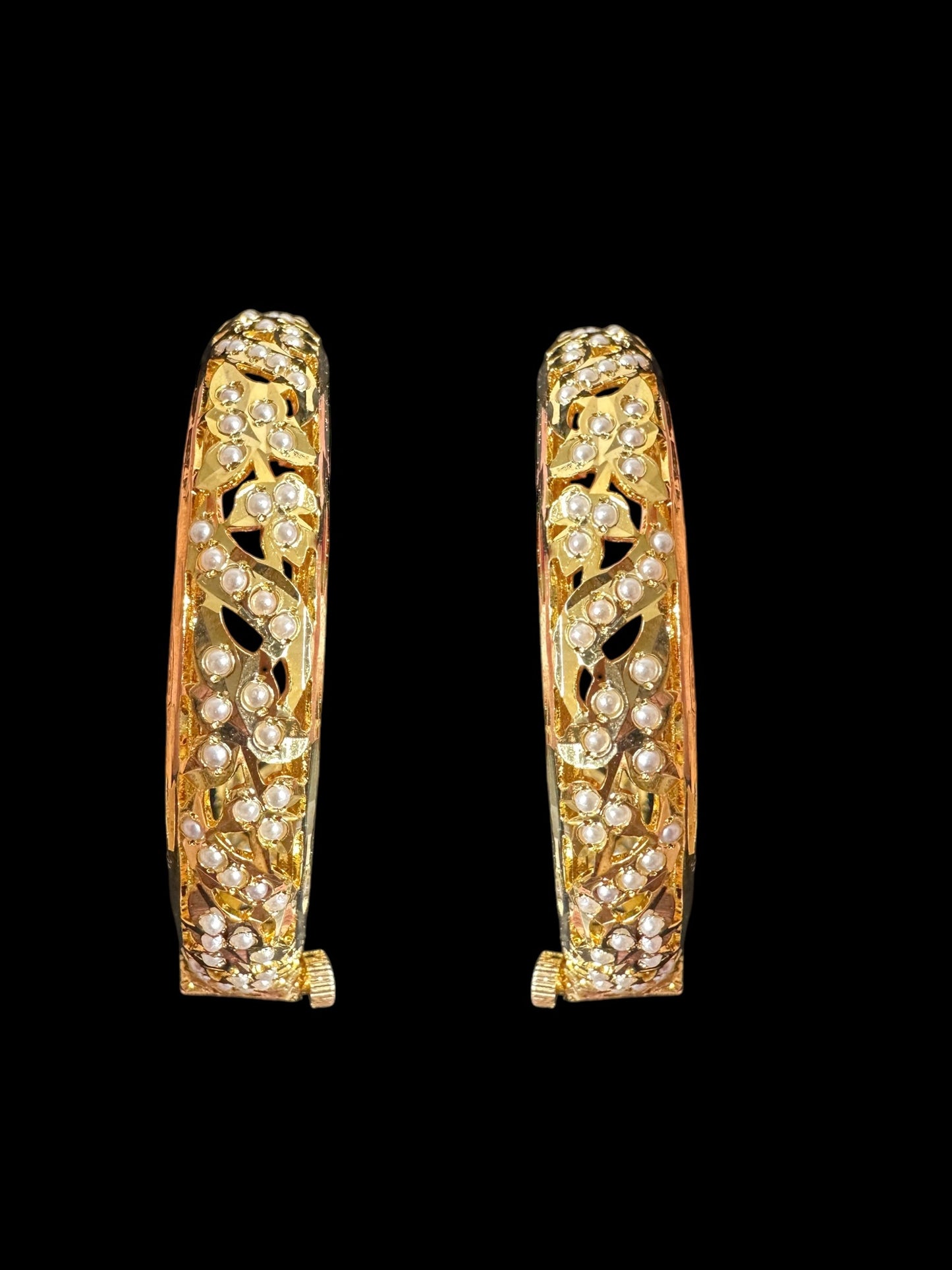 B308 Jadau bangles ( pearls ) ( READY TO SHIP)