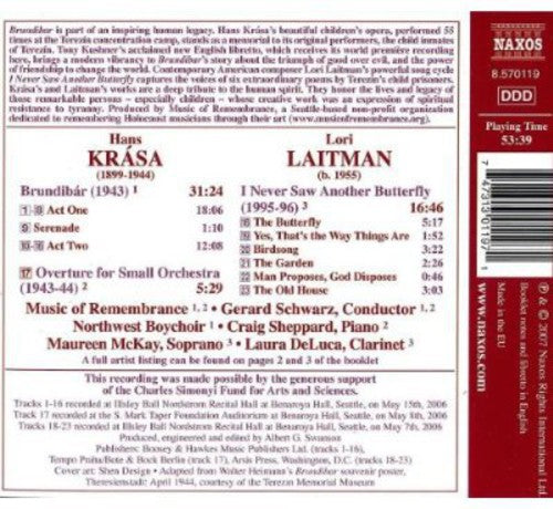 Krasa / Northwest Boy Choir / Sheppard / Deluca - Brundibar - Music CD