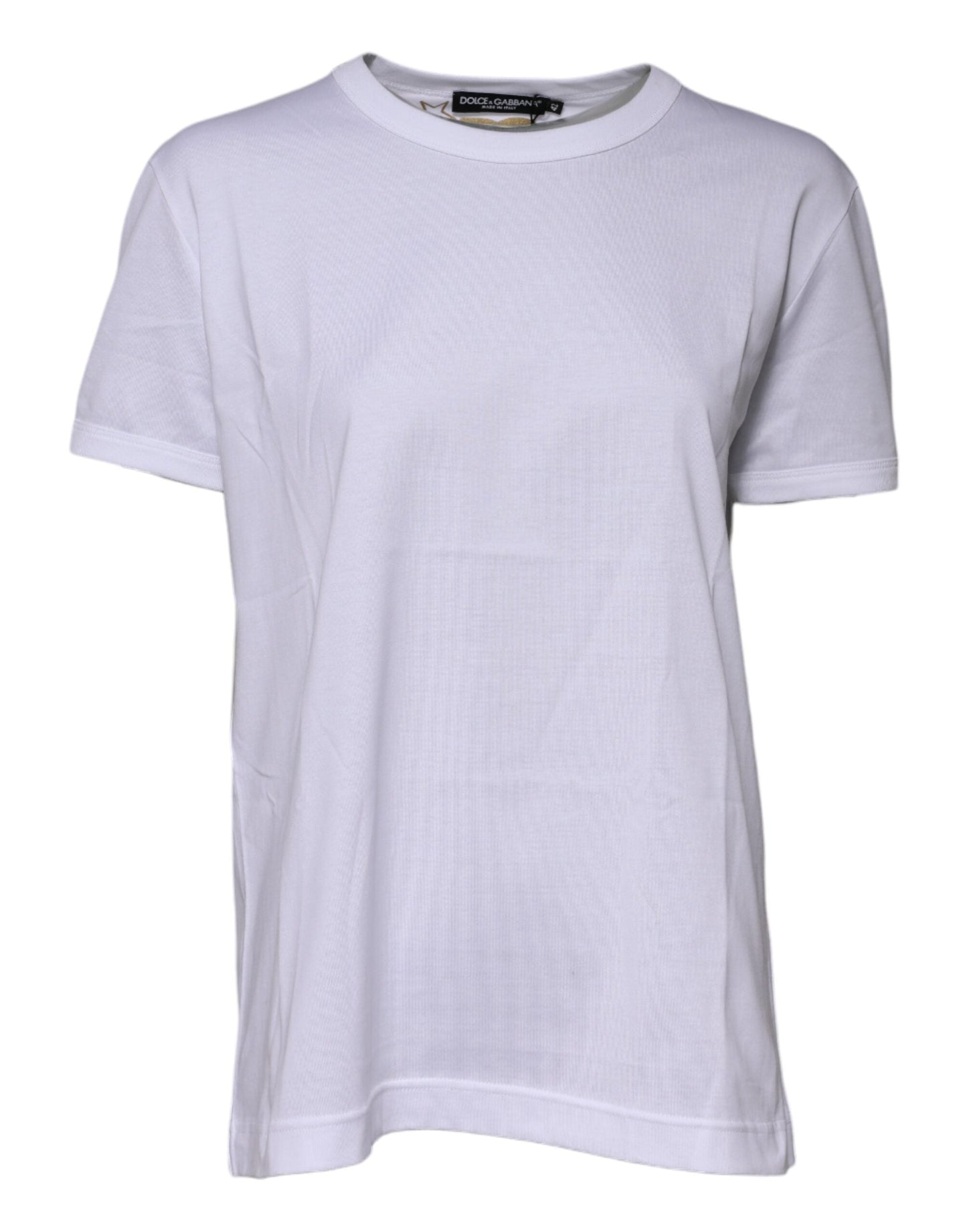 Dolce & Gabbana White Cotton Goodluck 2022 Crew Neck T-shirt
