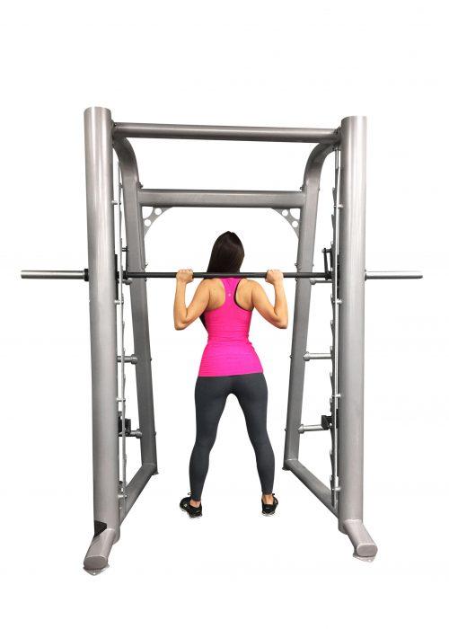 Smith Machine(85", 93") - Muscle D Fitness - Commercial Grade Smith Machine Plate Storage Black Silver