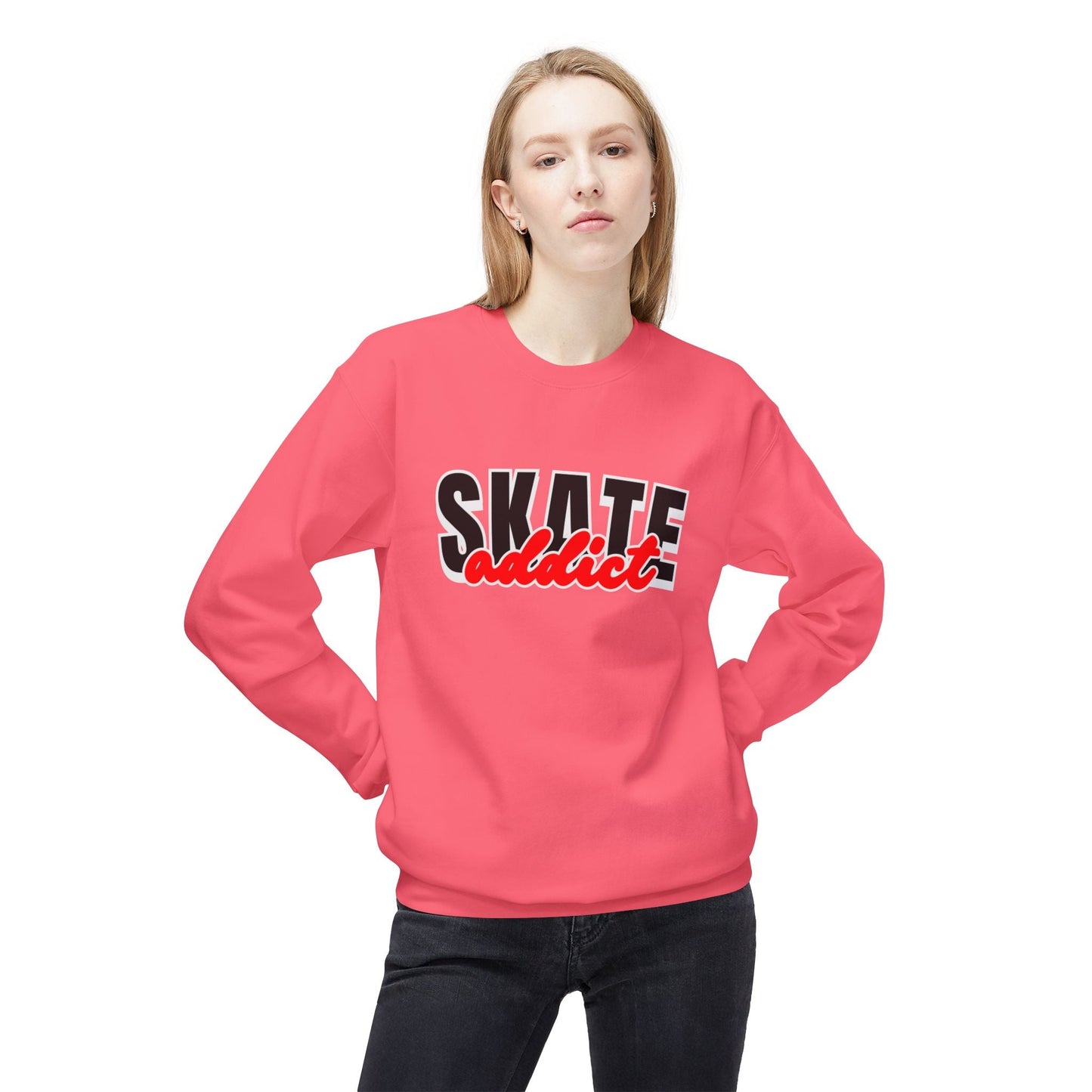 Skate Addict Unisex Fleece Crewneck Sweatshirt