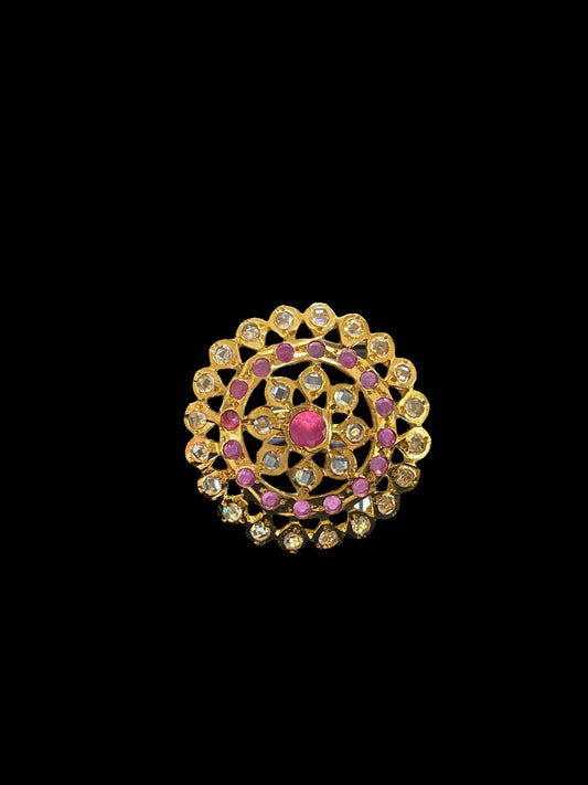 DJR89 Nia cz polki   ring - ruby  ( READY TO SHIP)