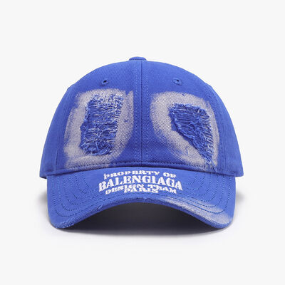 Distressed Letter Cotton Baseball Cap