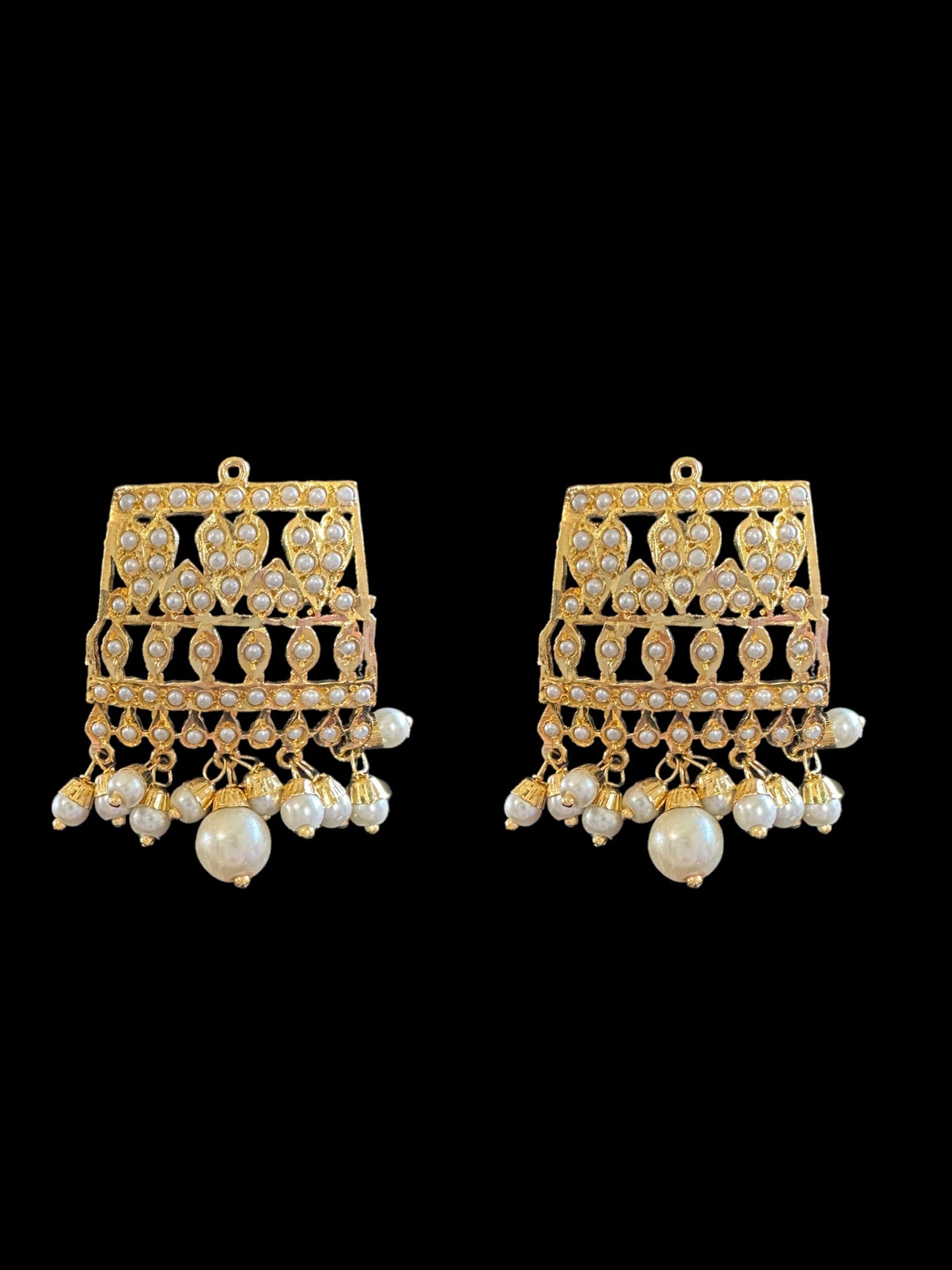 DNS65 Khudra punjabi Jadau necklace set in pearls ( SHIPS IN 4 WEEKS )