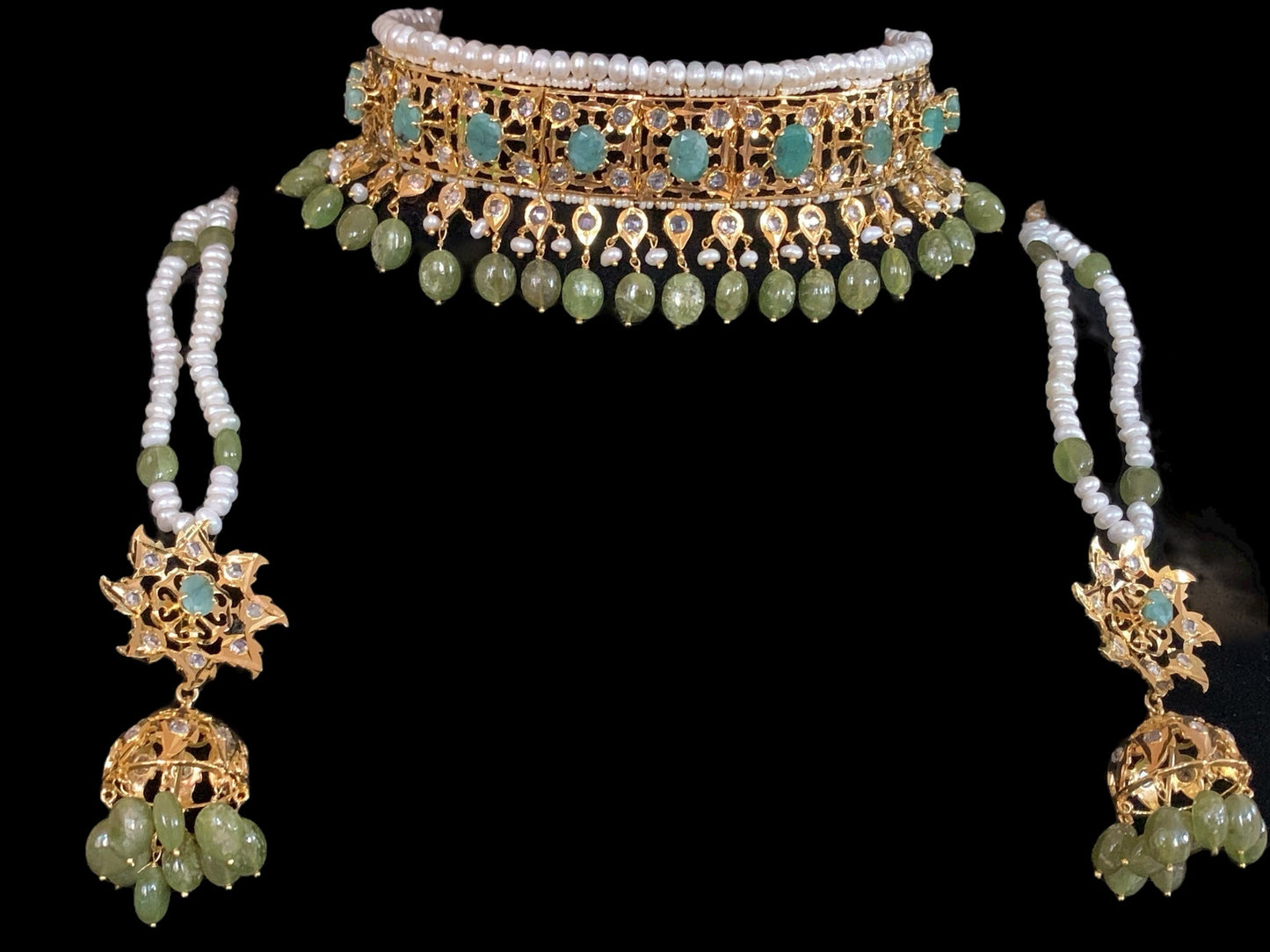 Insia jadavi lacha in natural beads (SHIPS IN 1 WEEK)