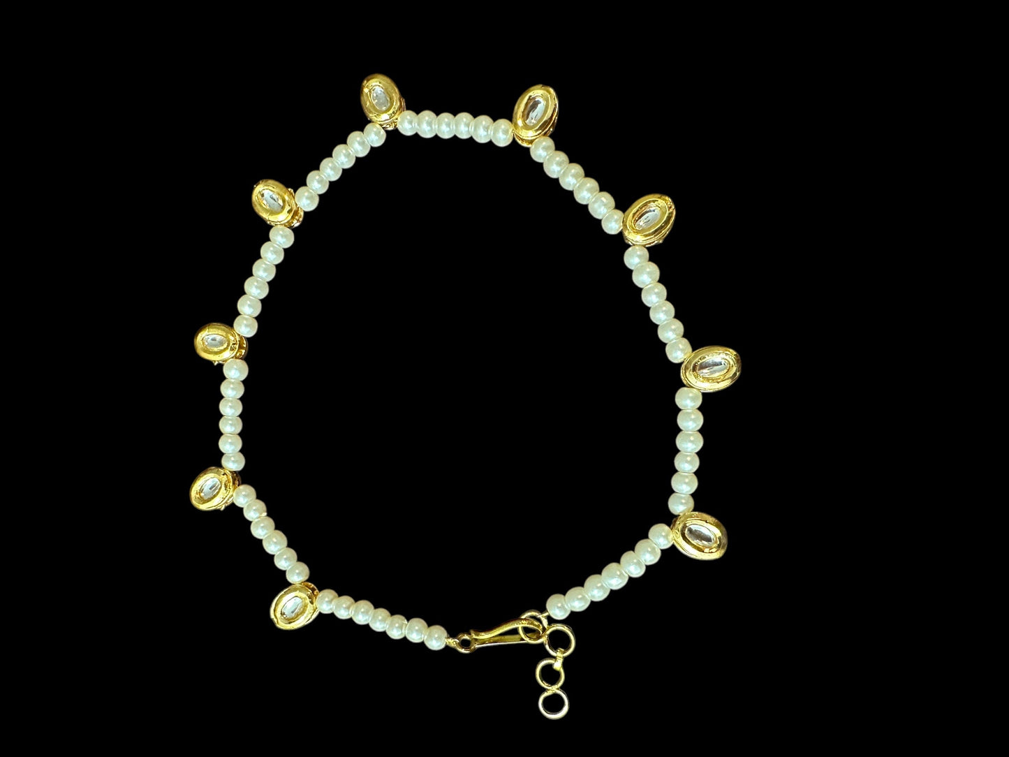 Kundan and pearl anklets ( READY TO SHIP )