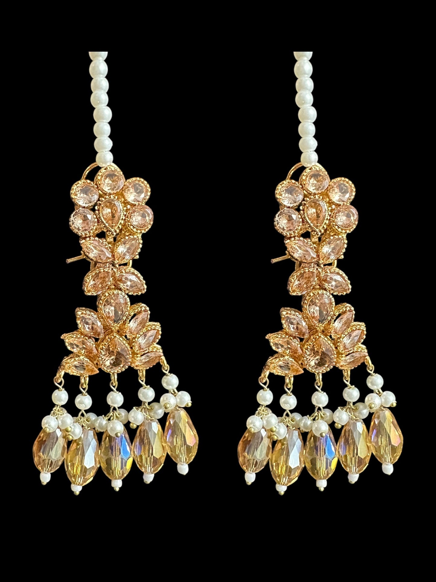BR478 Kafiya bridal set in golden / champagne stones and beads ( READY TO SHIP )