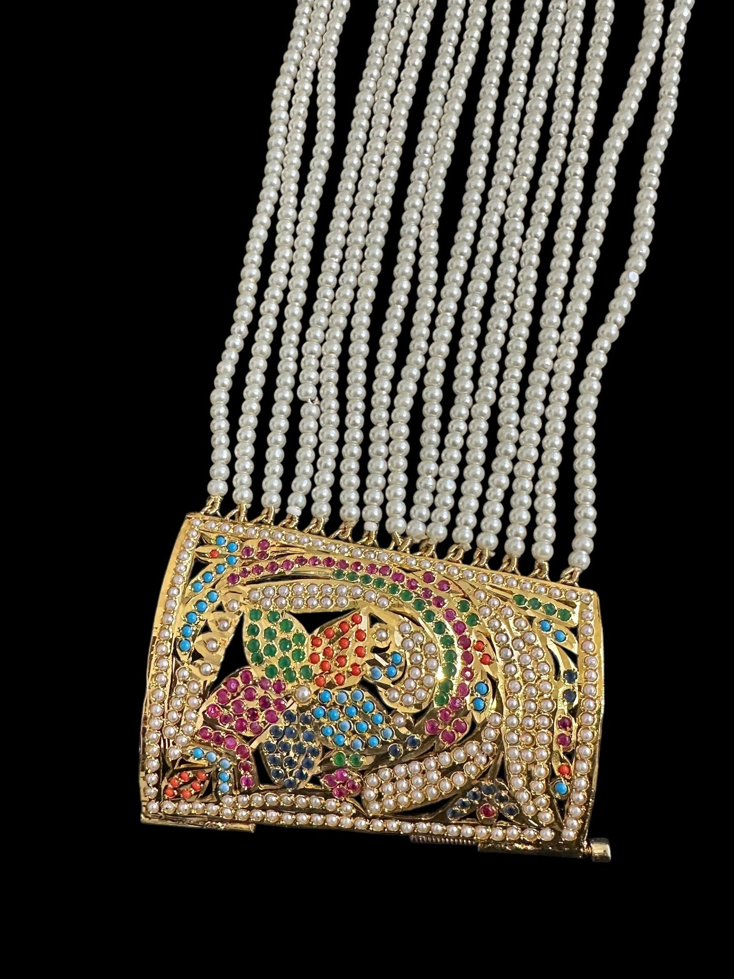 Jadau bahi / bracelet - multicolor / navratan ( SHIPS IN 3 WEEKS )