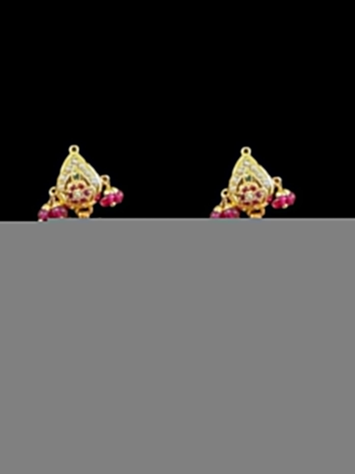 Gold plated silver Rani haar in ruby emerald ( READY TO SHIP)