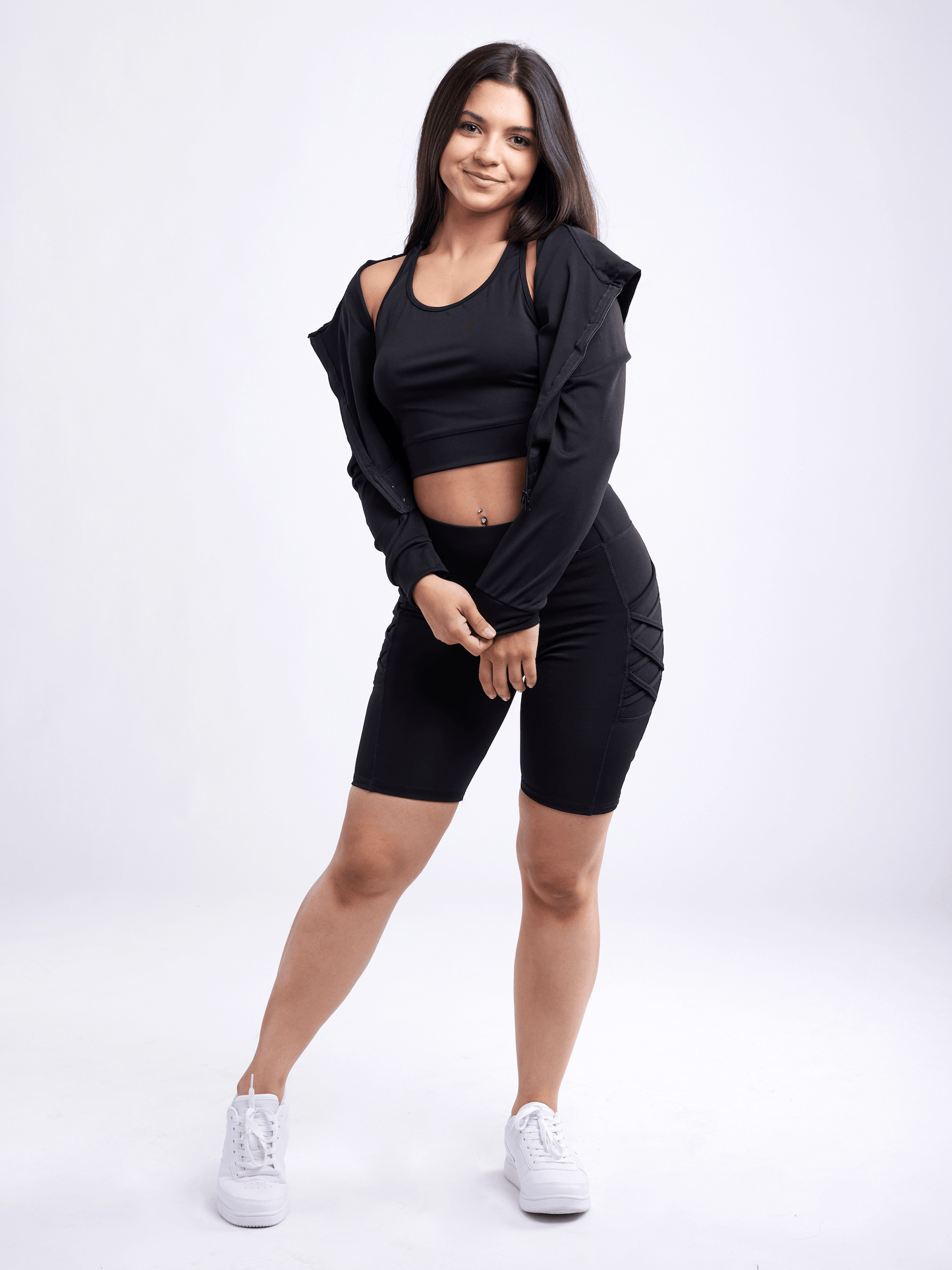 JupiterGear High-Waisted Workout Shorts with Pockets & Criss Cross Design