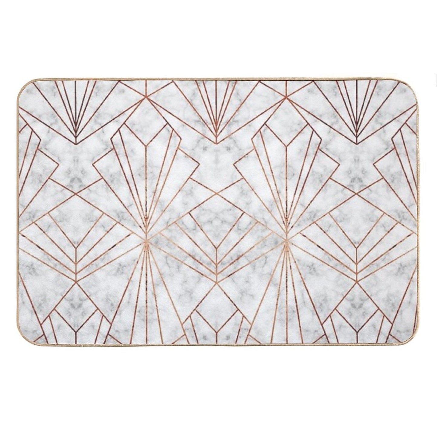 Art Deco Marble & Copper - Large Scale Bath Mat