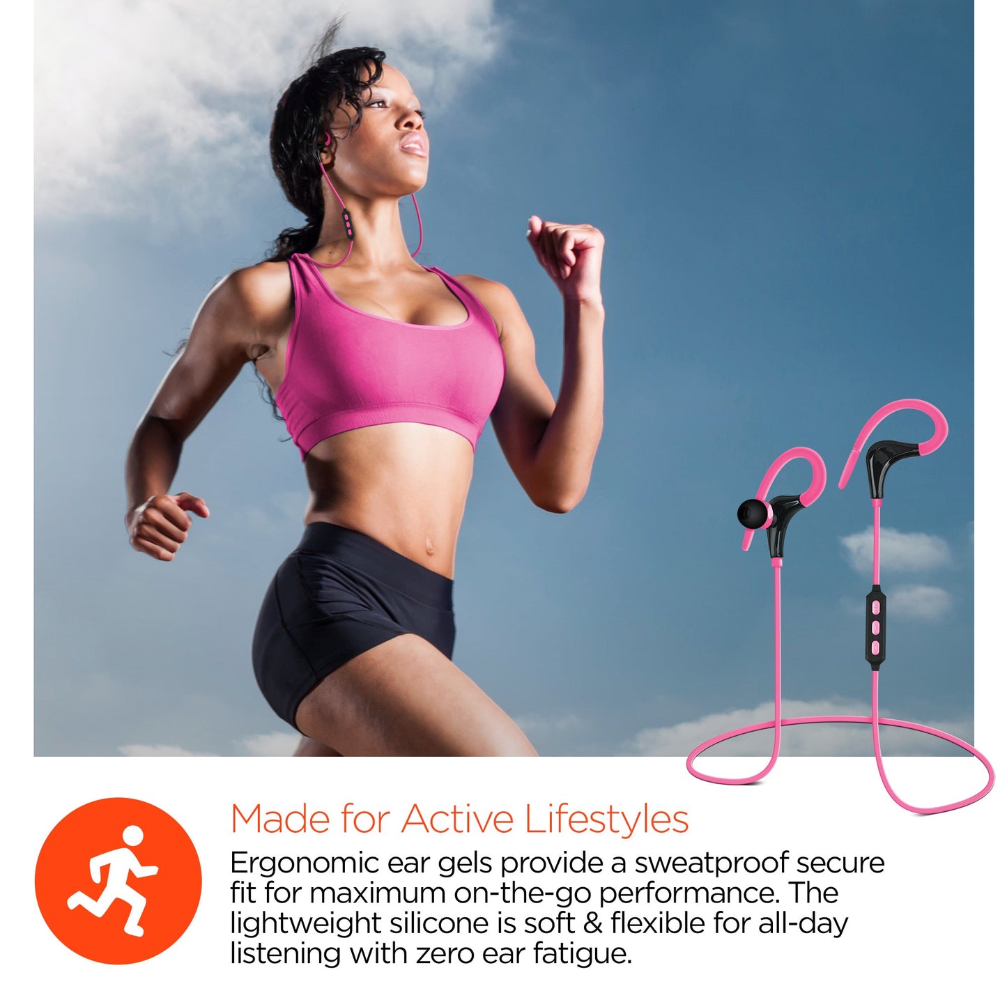 HyperGear Marathon Sport Wireless Bluetooth Earphones (MARPHONES-PRNT)
