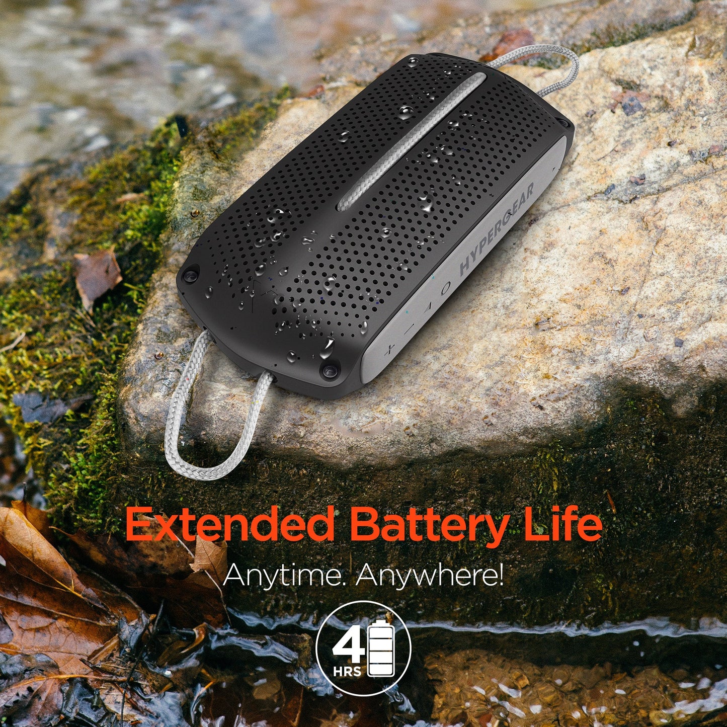 HyperGear Wave Water Resistant Wireless Speaker with Extended Battery Life (WATER-PRNT)