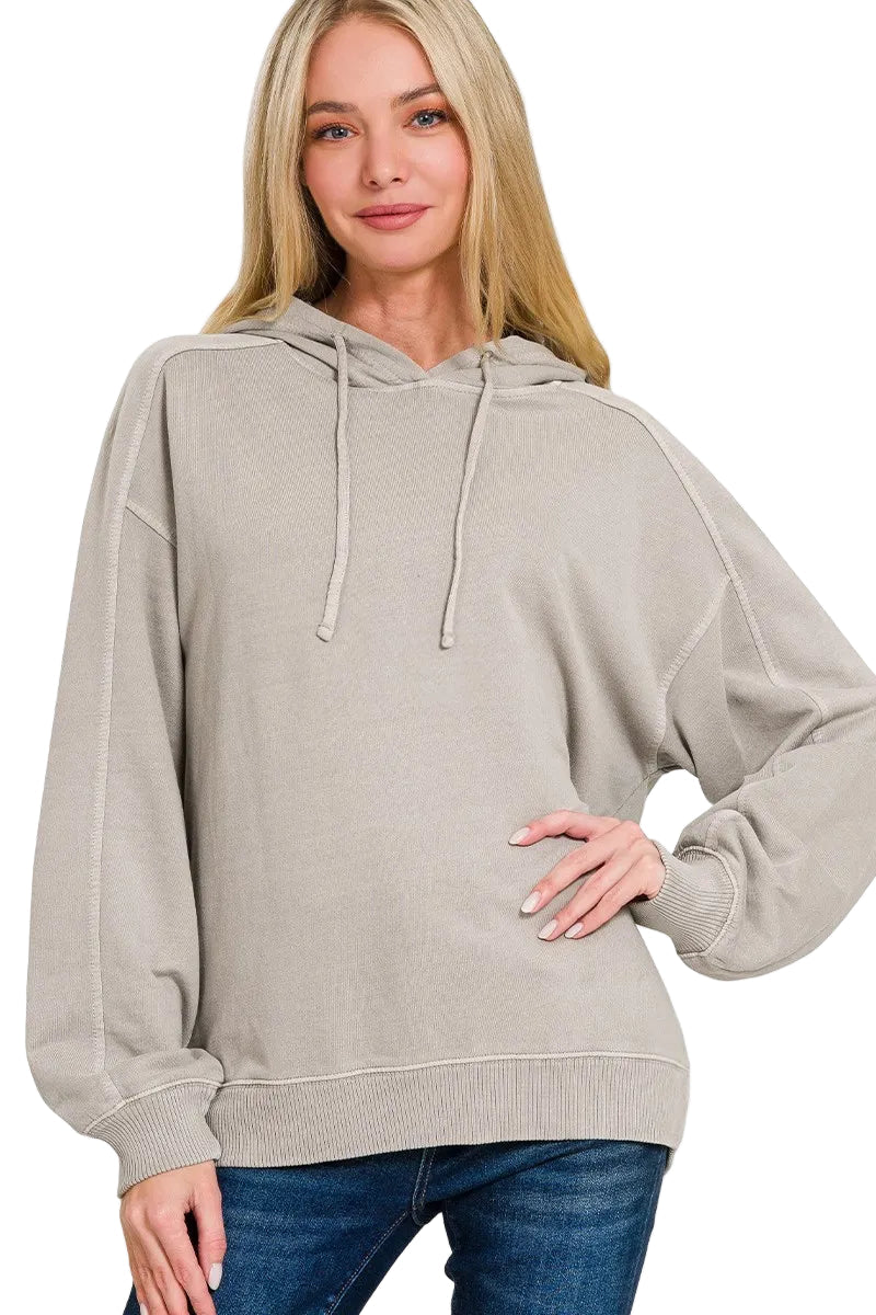 Garden Naked French Terry Pigment Dye & Enzyme Washing Hoodie