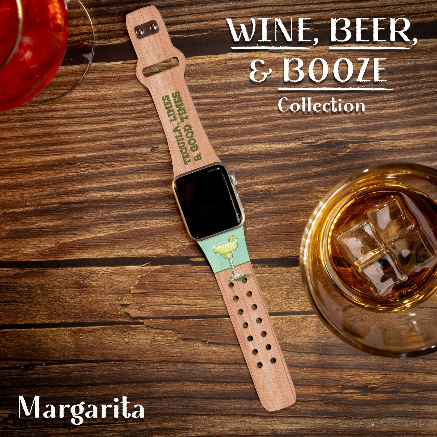Wine, Beer, & Booze HD Apple Watch Band