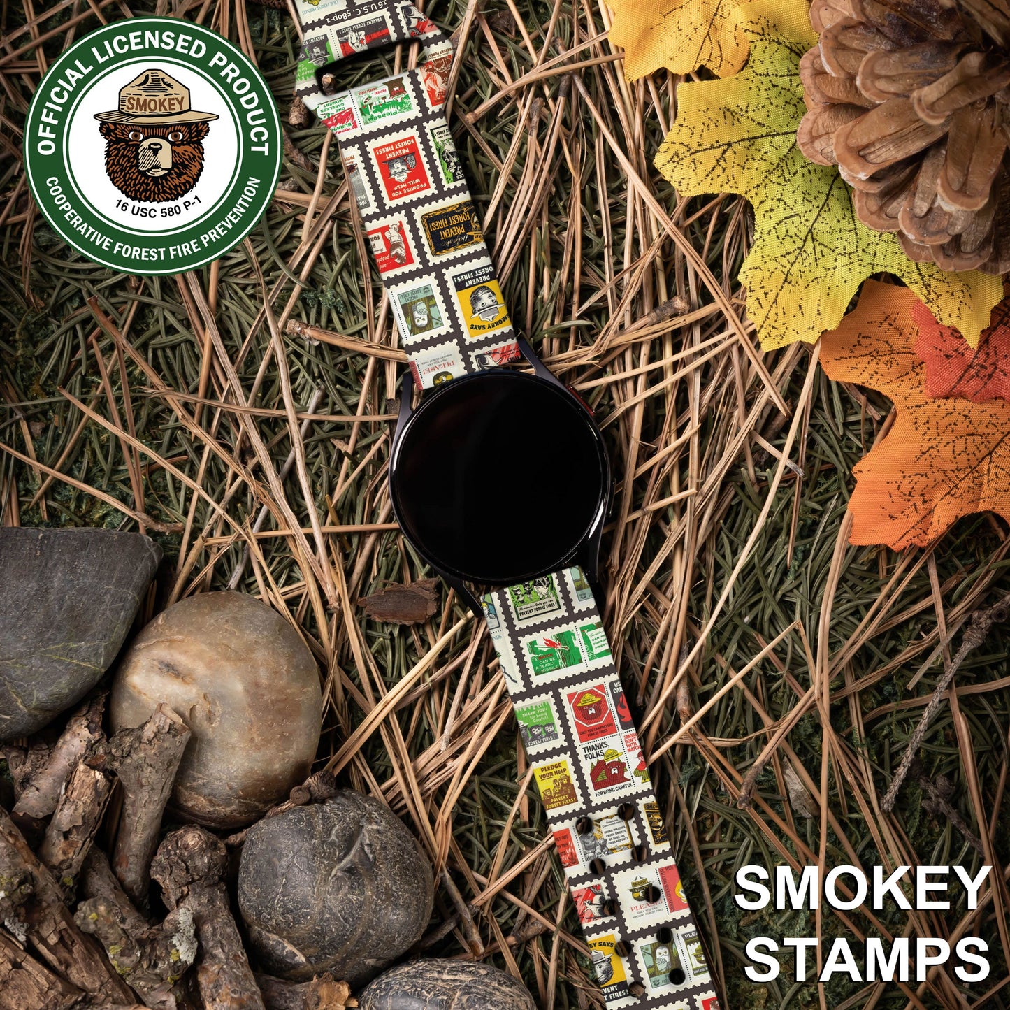 Smokey Bear Classic HD Watchband for Samsung, Garmin, Fossil, and More