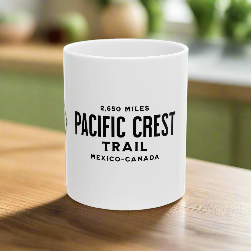 Pacific Crest Trail Classic Trail Marker Coffee Mug 11oz, 15oz Mexico To Canada Map