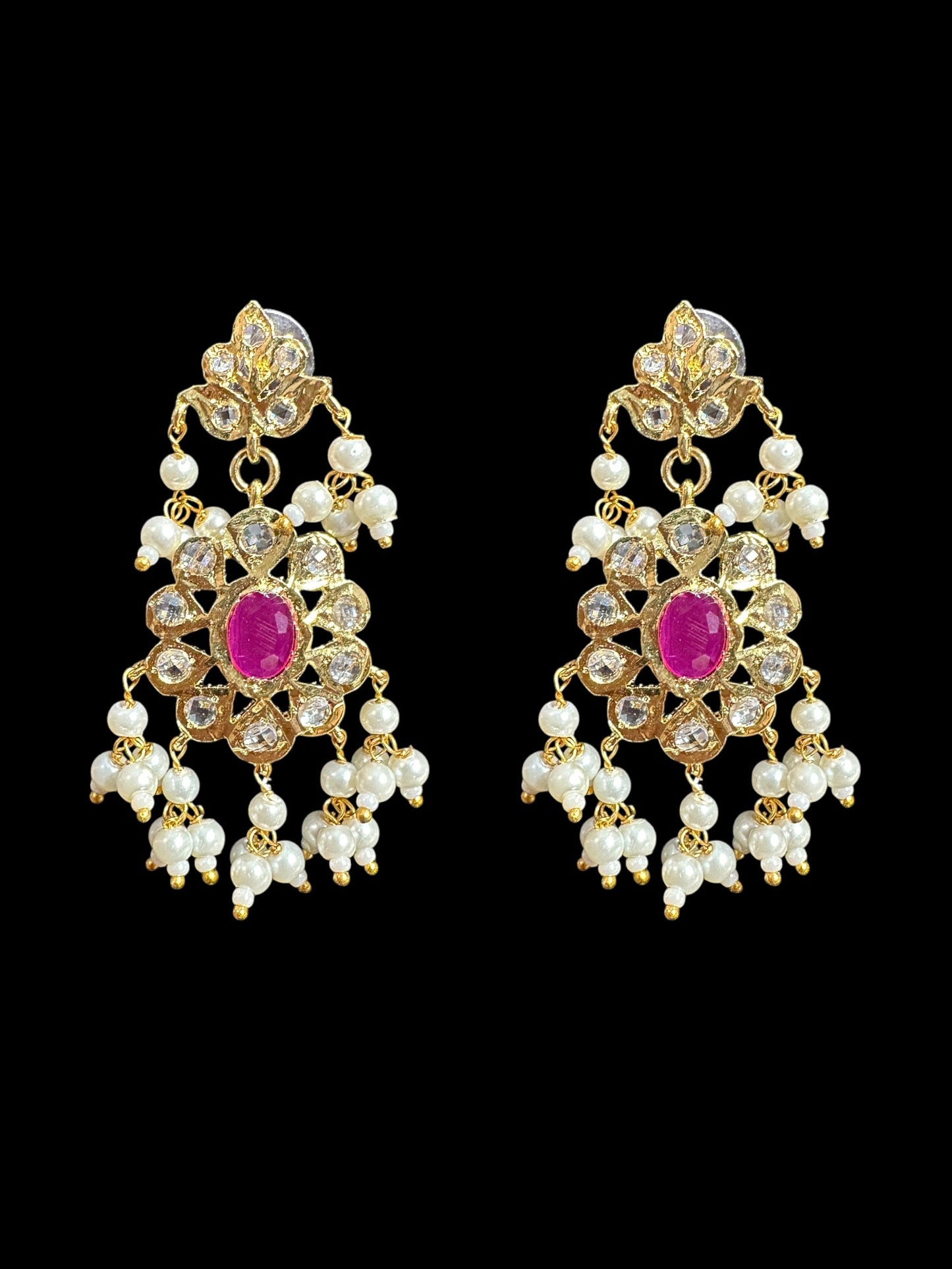 BR467 Safa guttapusalu necklace set in rubies (SHIPS IN 3 WEEKS )