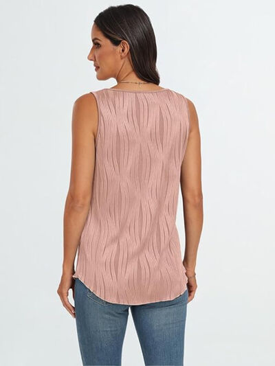 Round Neck Wide Strap Tank - Sybaritic Boutique