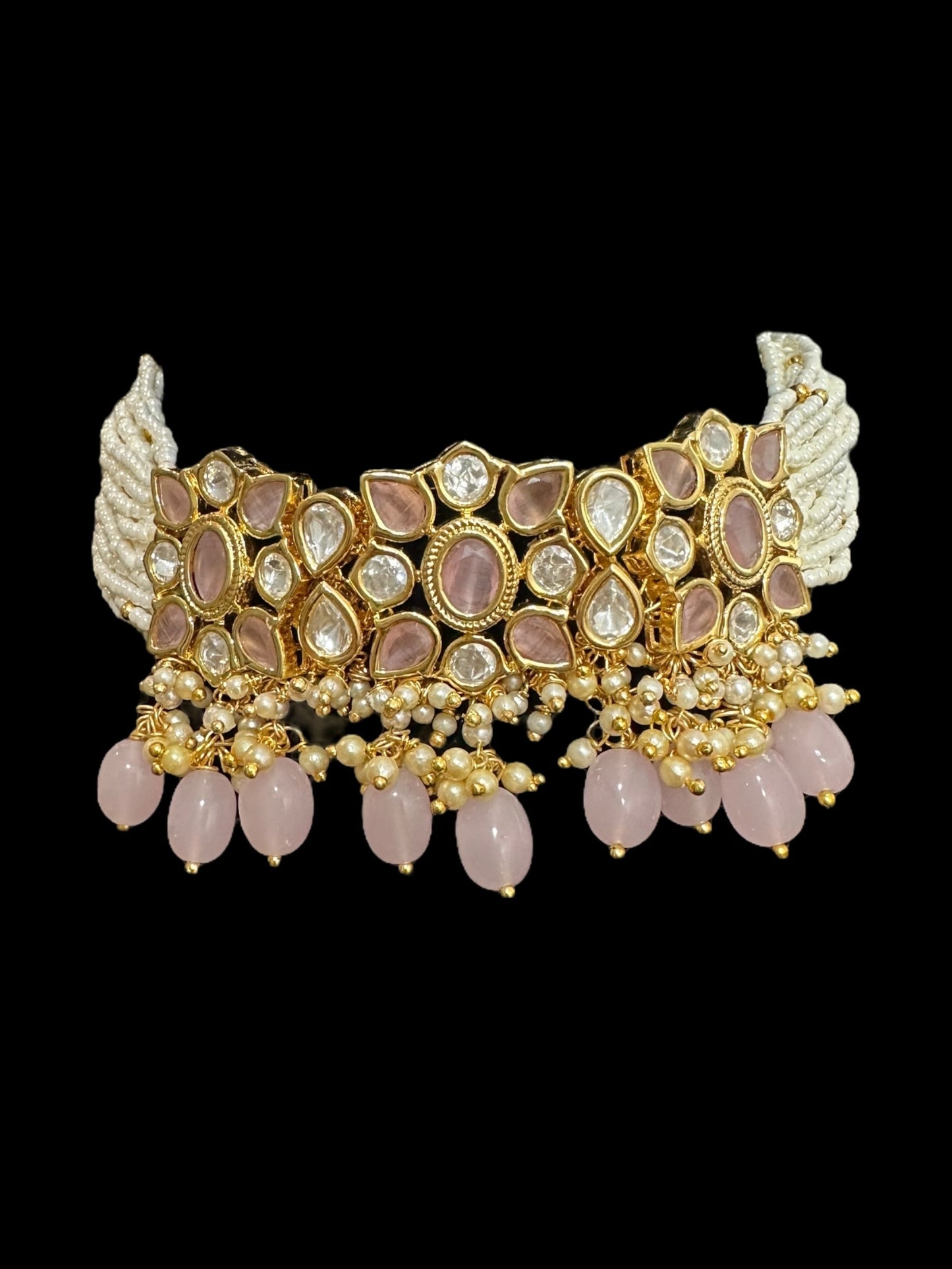 C312 Meera polki choker - pink ( READY TO SHIP )