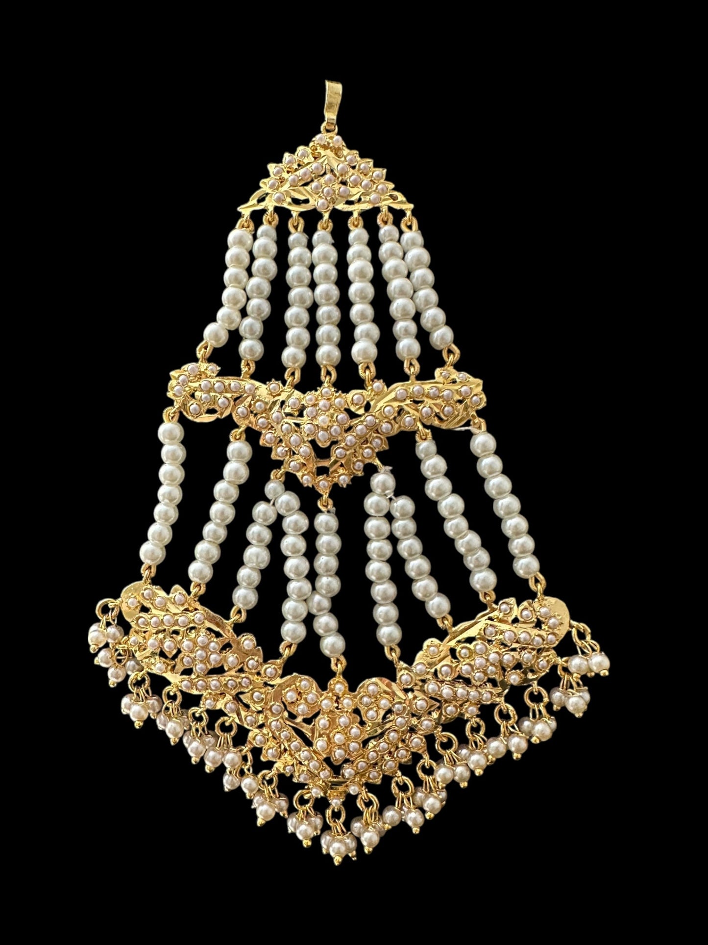 DJHR101G ASMITA jhoomar in pearls ( READY TO SHIP)
