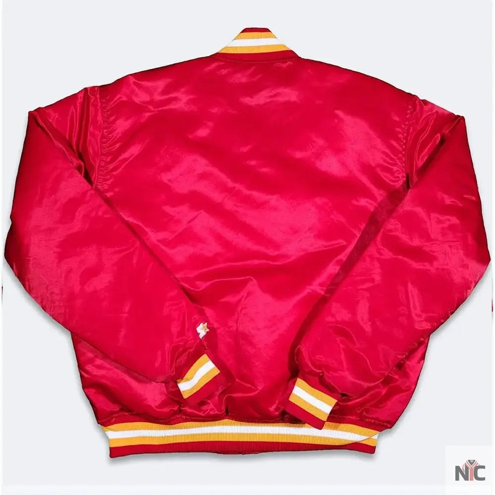 90s Houston Rockets Red Satin Jacket.