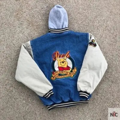 90s Xxxtentacion Winnie The Pooh Varsity Denim Jacket