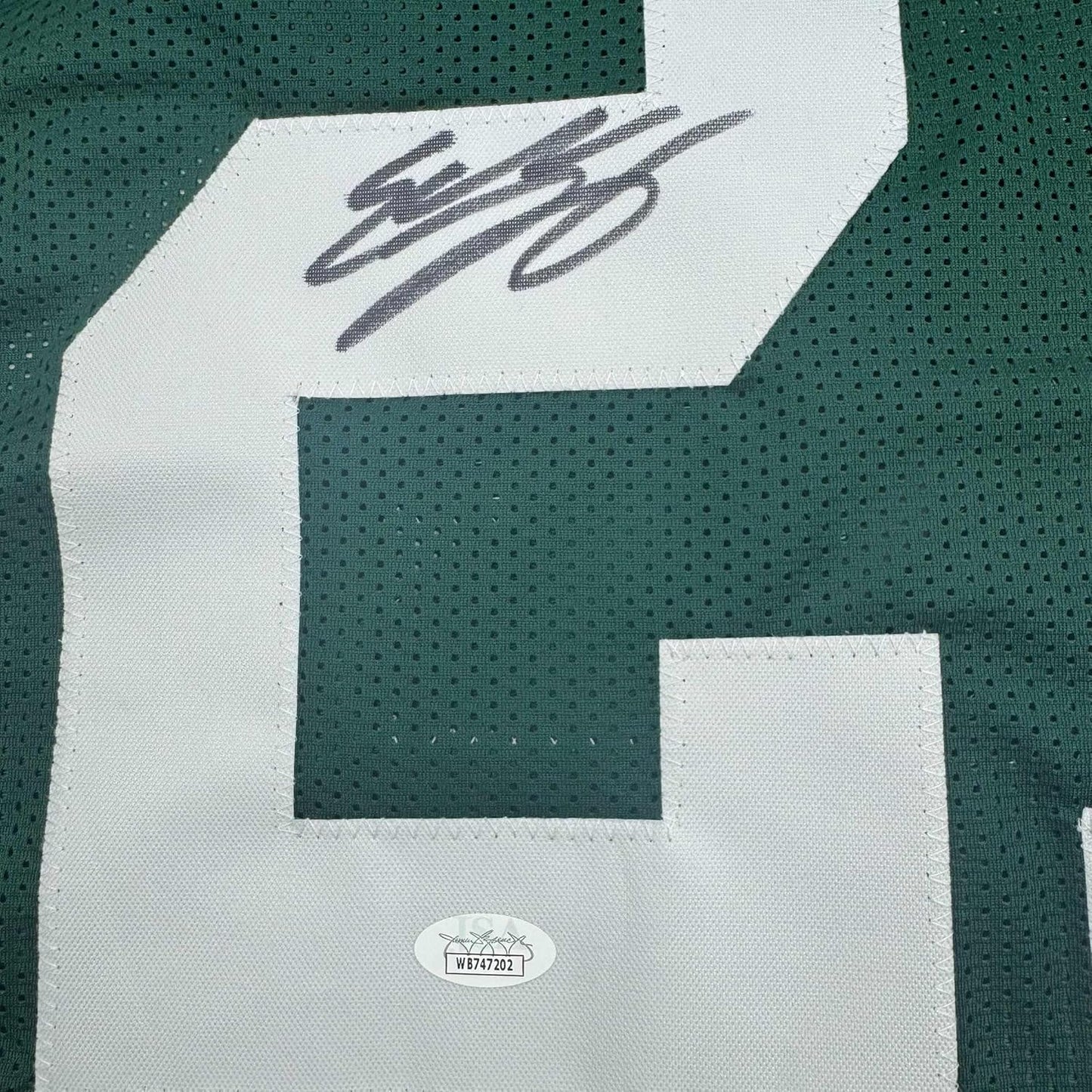 Framed Autographed/Signed Eddie Lacy 35x39 Green Bay Green Football Jersey JSA COA