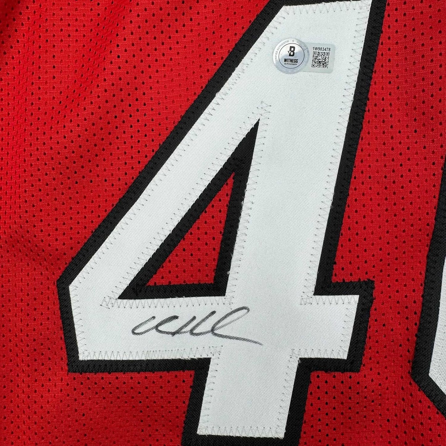 Framed Autographed/Signed Udonis Haslem 35x39 Miami Red Basketball Jersey Beckett BAS COA