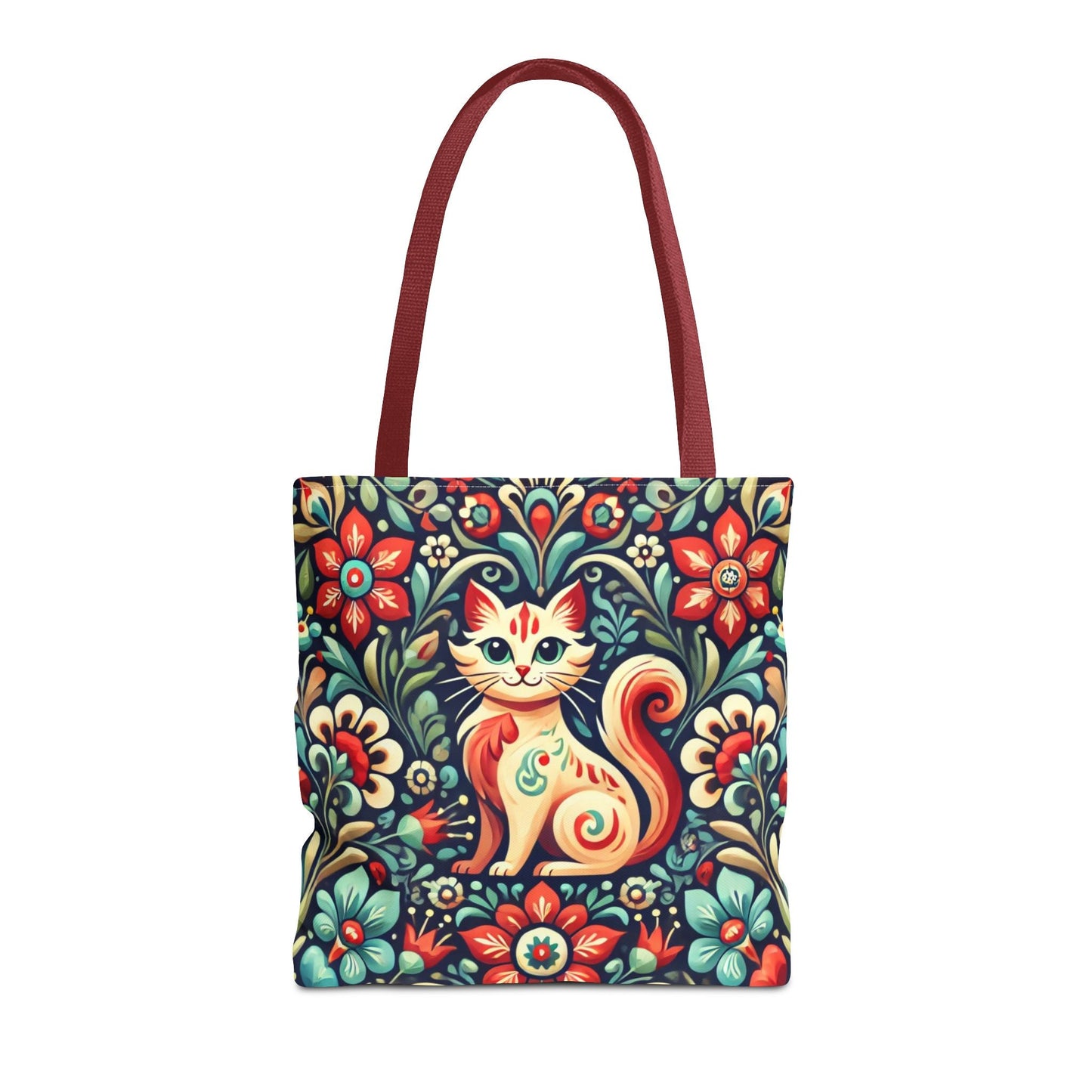 Orange Cat Folk Art Tote Bag