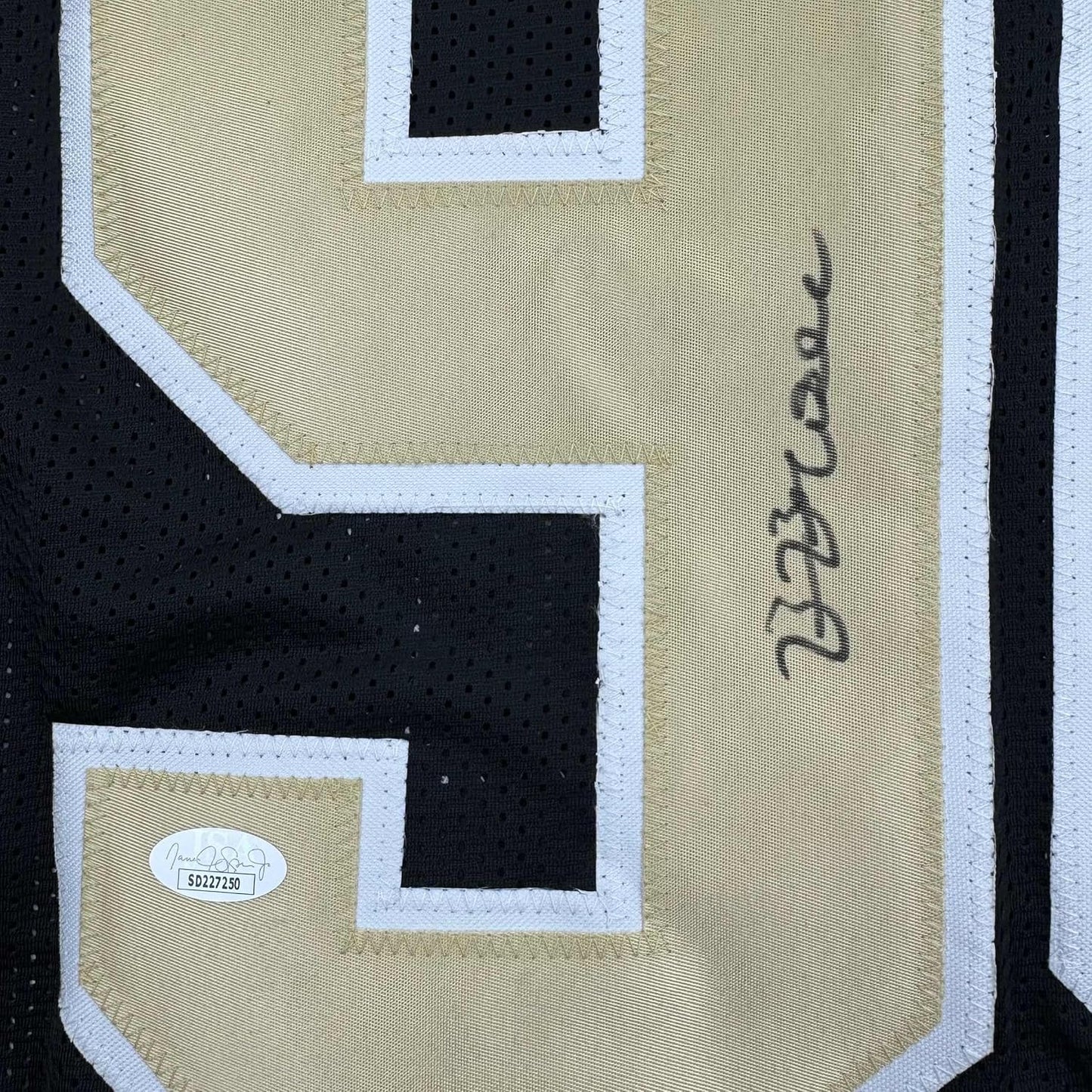 Framed Autographed/Signed Bryan Bresee 35x39 New Orleans Black Football Jersey JSA COA