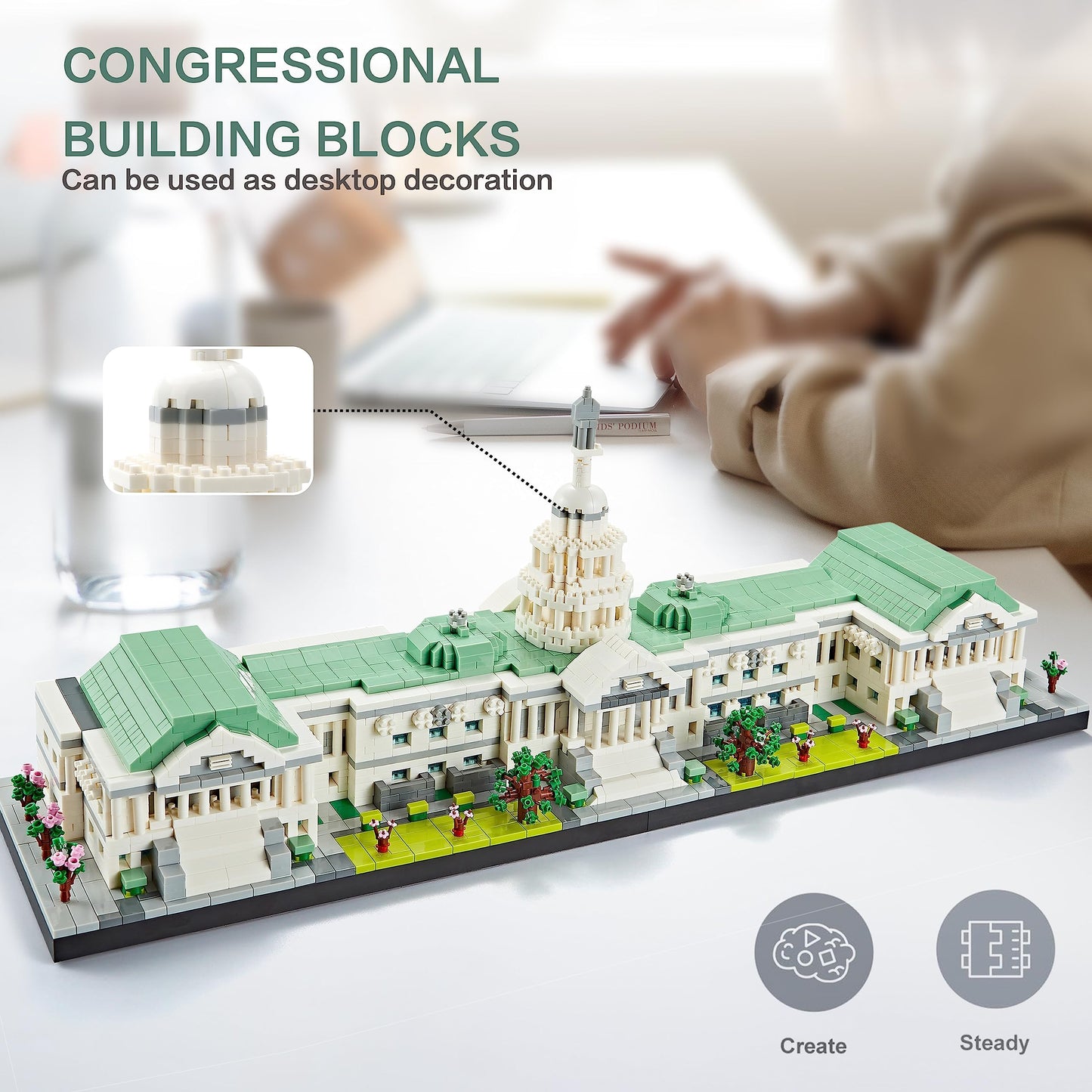 KLMEi Micro Mini Blocks United States Capitol Famous Building (14+) 3630 PCS