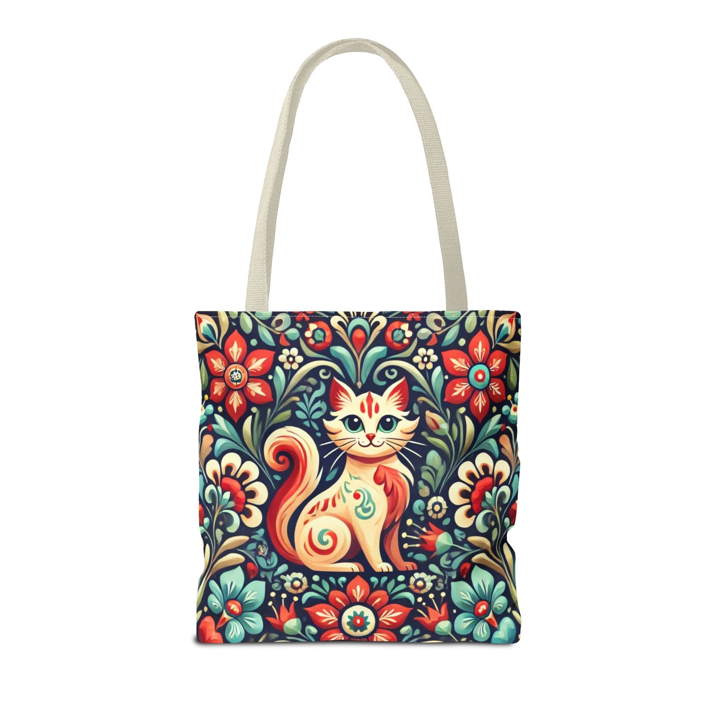 Orange Cat Folk Art Tote Bag