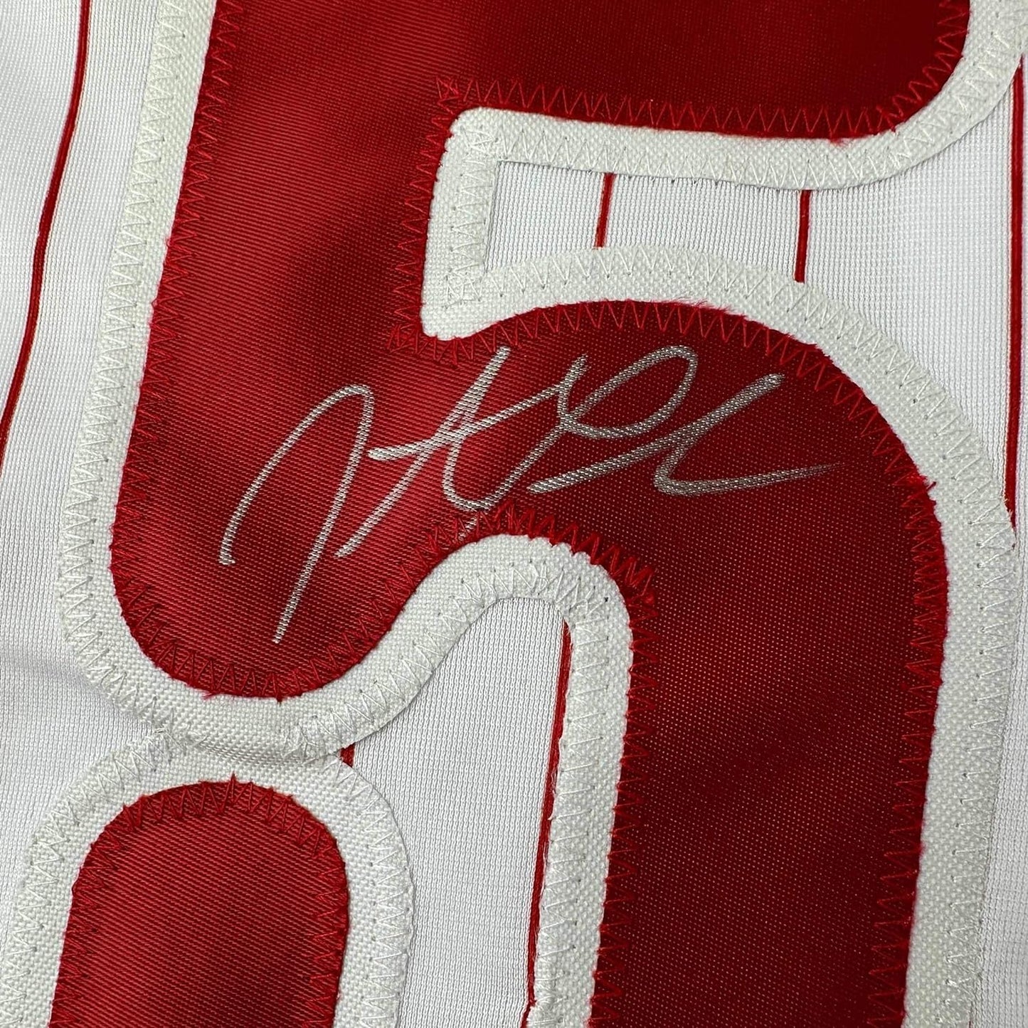 Framed Autographed/Signed Jonathan Papelbon 35x39 Philadelphia Pinstripe Baseball Jersey JSA COA