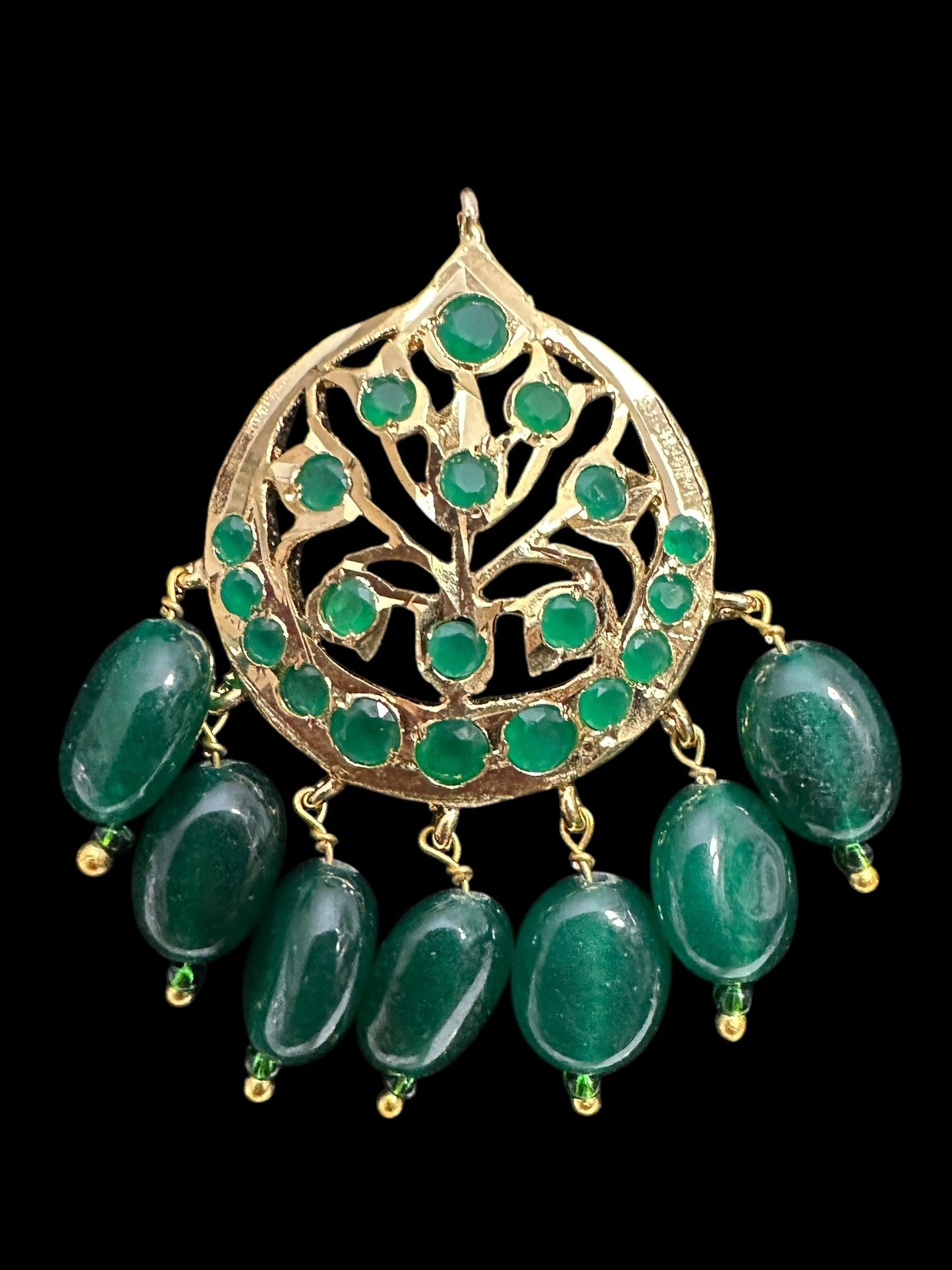ET537 Asmee earrings in green (READY TO SHIP )