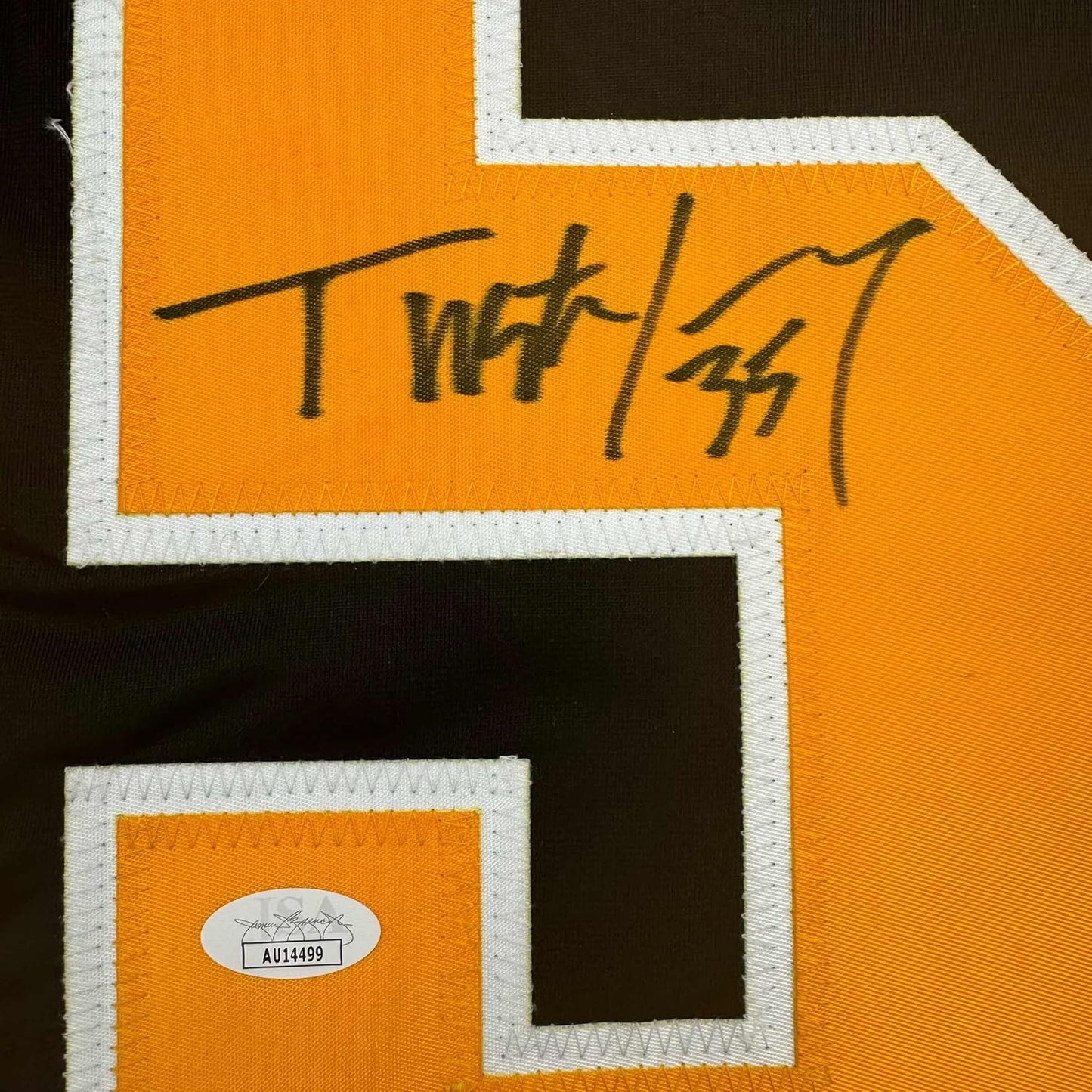 Framed Autographed/Signed Tristan Jarry 35x39 Pittsburgh Black Hockey Jersey JSA COA