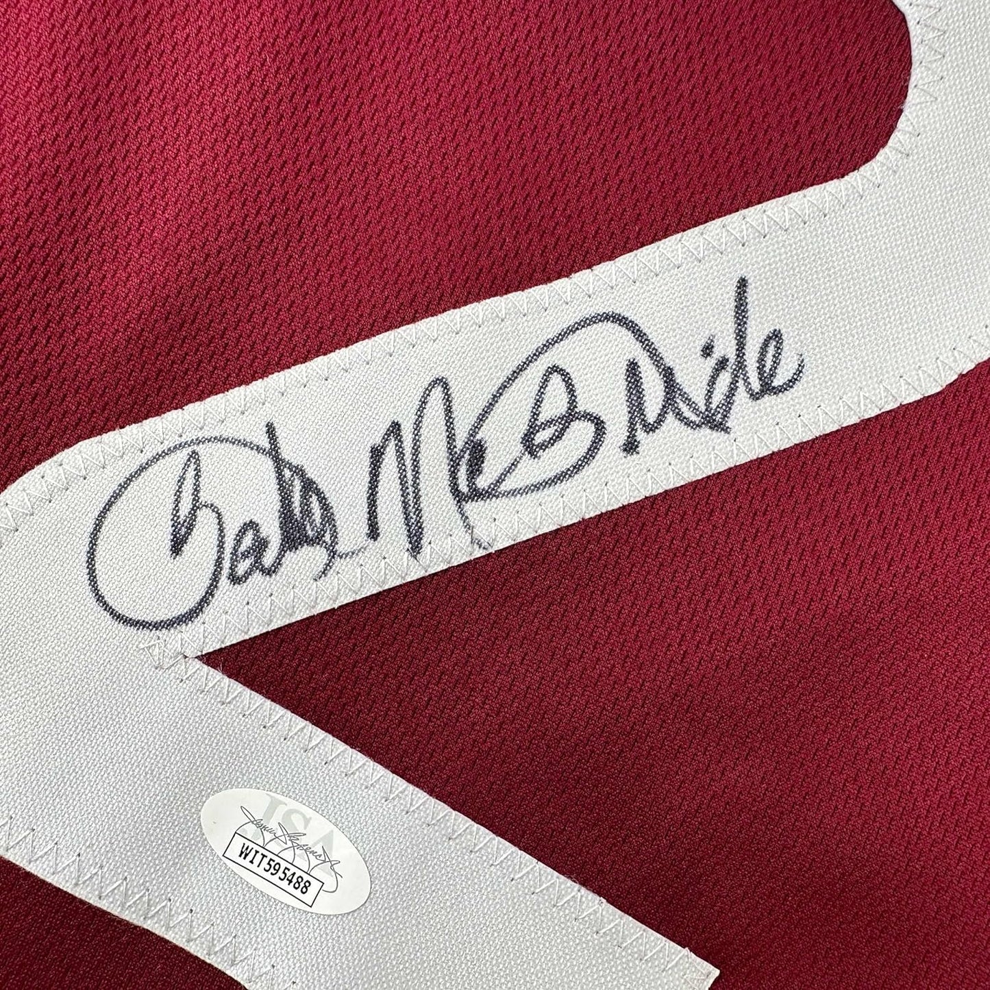 Framed Autographed/Signed Bake McBride 35x39 Philadelphia Retro Maroon Baseball Jersey JSA COA