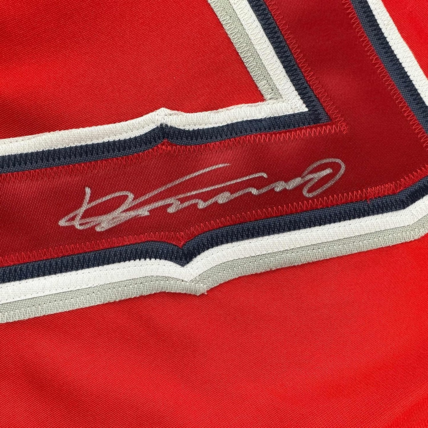 Framed Autographed/Signed Vladimir Vlad Guerrero 35x39 Los Angeles LA Anaheim Red Baseball Jersey Beckett BAS COA