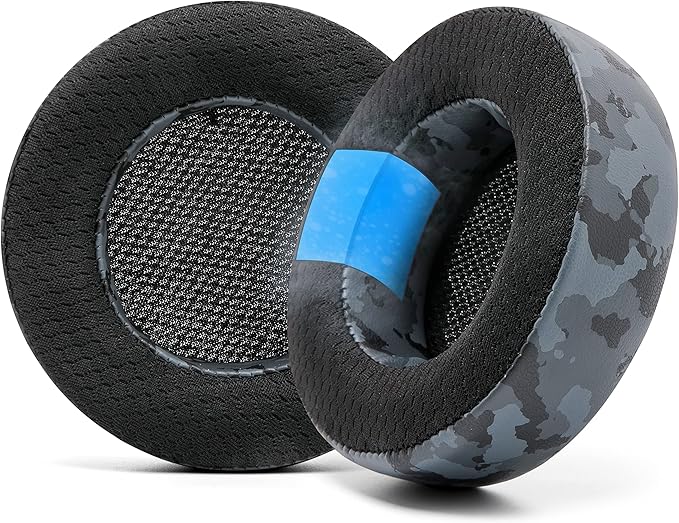 WC Freeze Virtuoso - Hybrid Fabric Cooling Gel Replacement Earpads for Corsair Virtuoso Gaming Headset, Made by Wicked Cushions, Improved Durability, Thickness and Sound Isolation | Black Camo